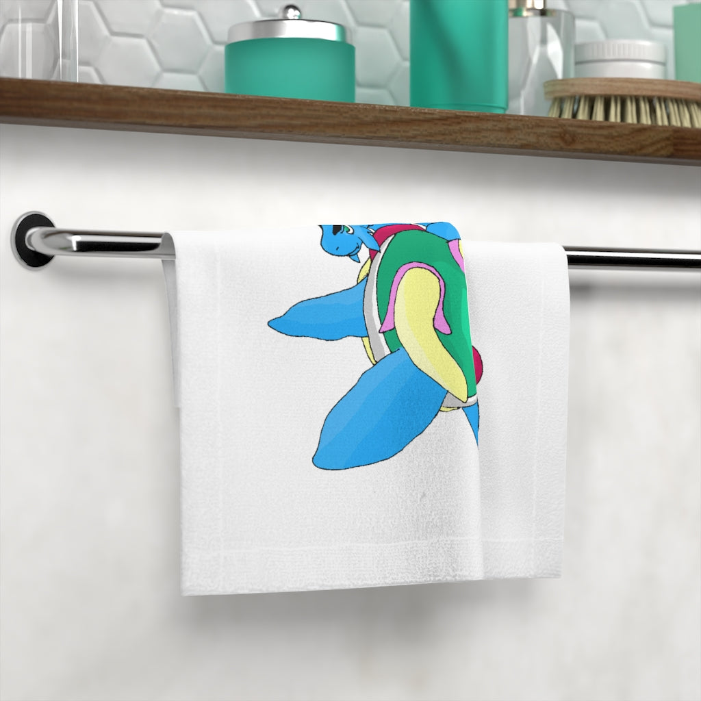 Spanglex Face Towel featuring a vibrant custom print on a soft polyester front and absorbent cotton back, measuring 13x13 inches.