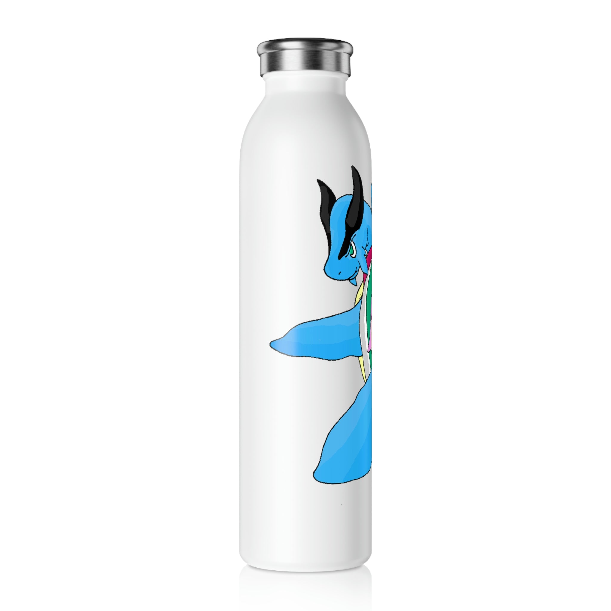 Spanglex Slim Water Bottle with matte finish and silver cap, showcasing customizable design options.