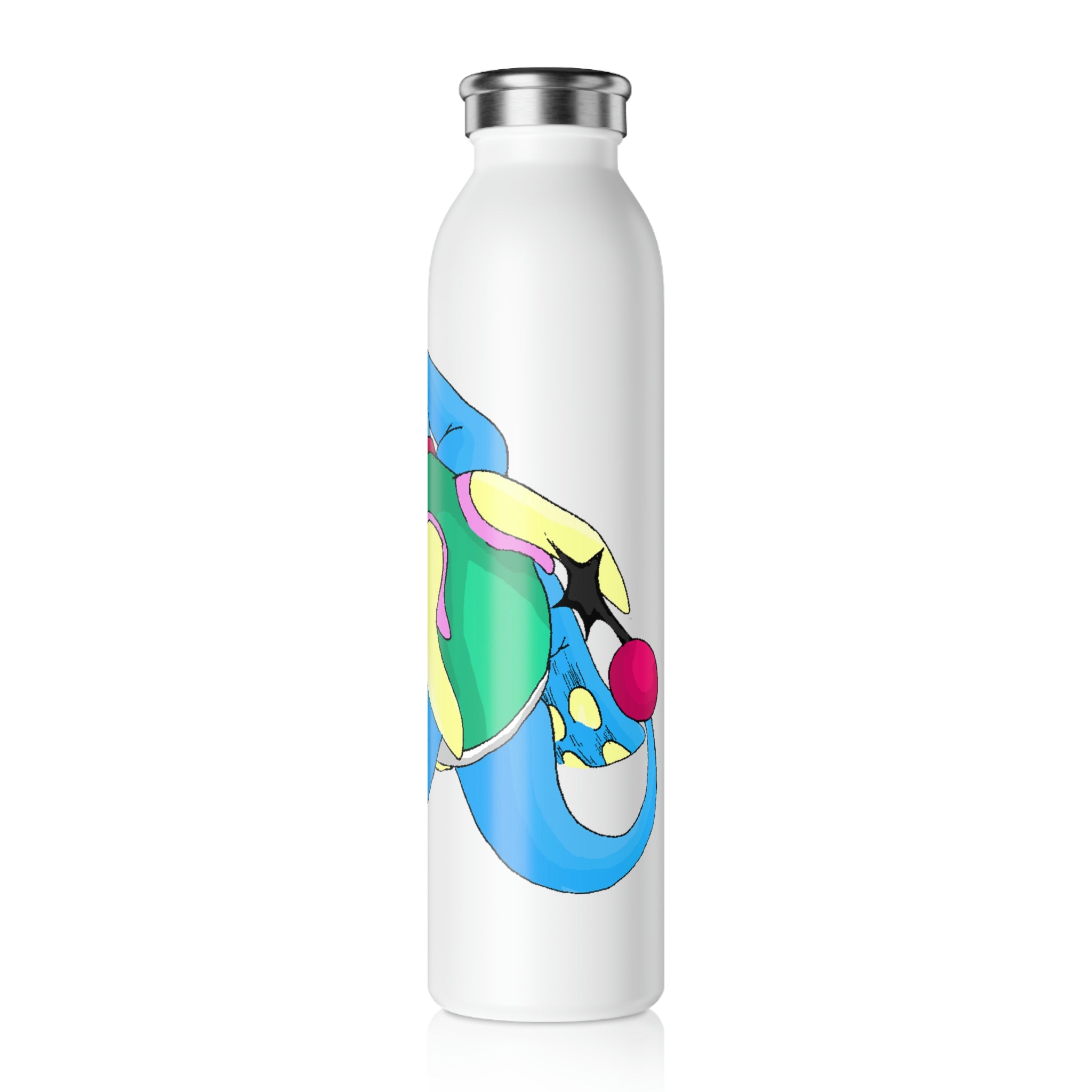 Spanglex Slim Water Bottle with matte finish and silver cap, showcasing customizable design options.