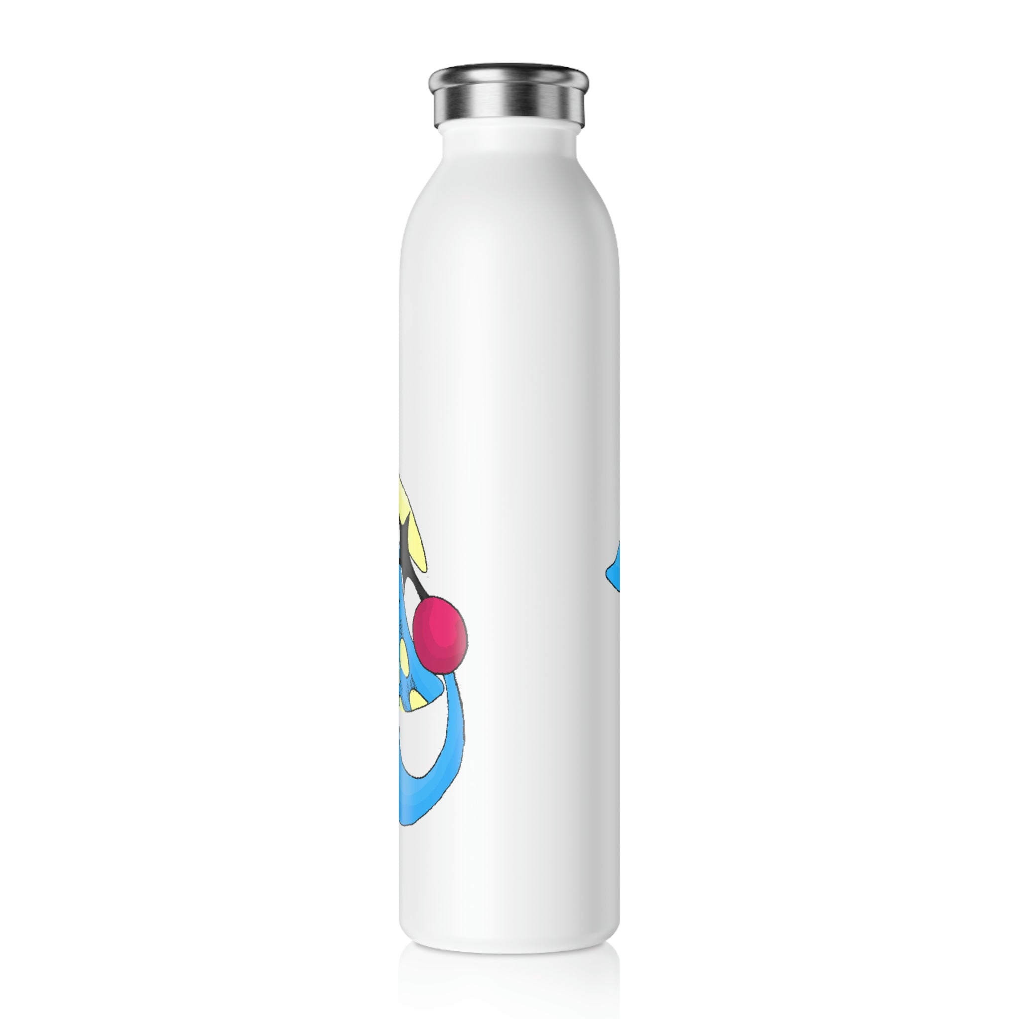 Spanglex Slim Water Bottle with matte finish and silver cap, showcasing customizable design options.