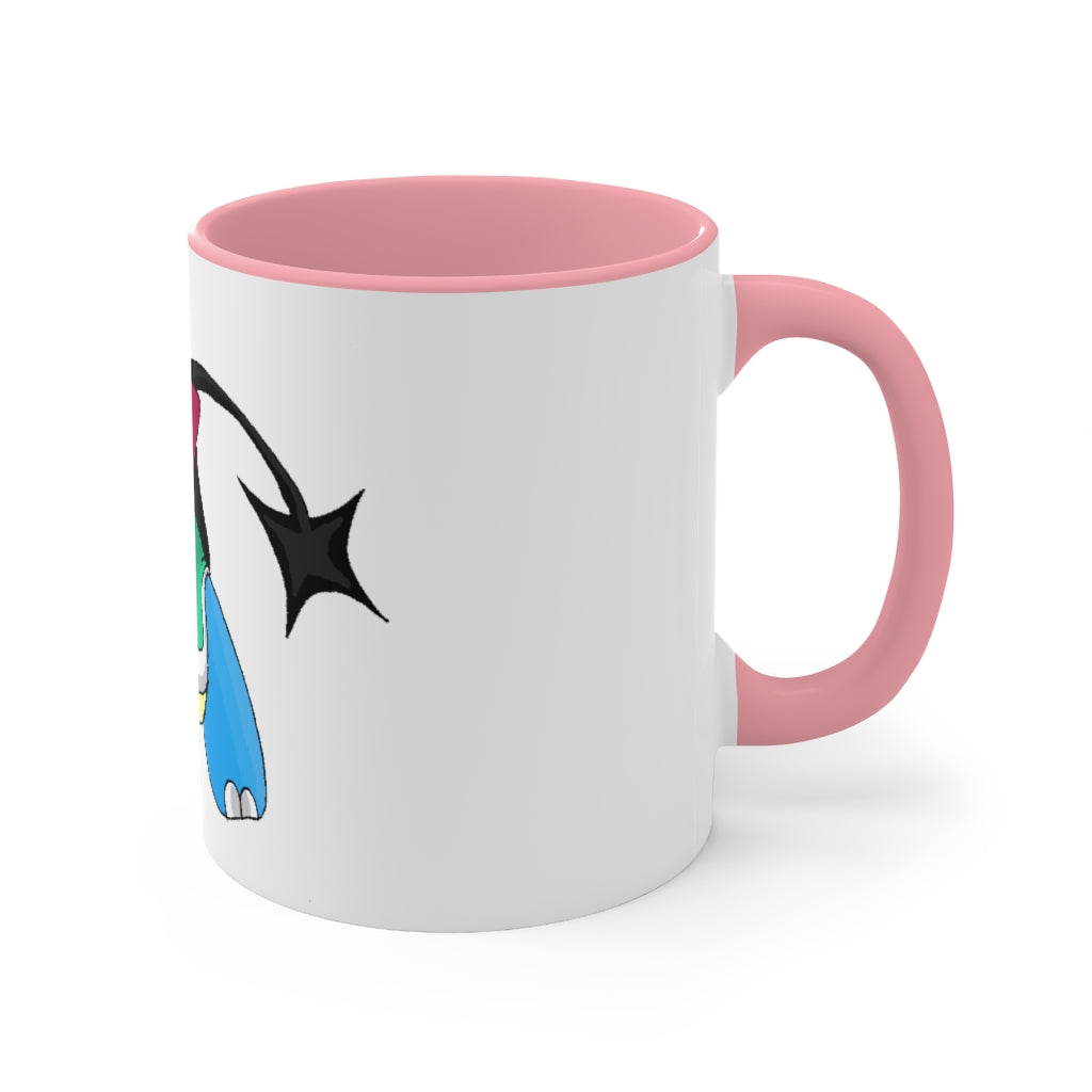 A stylish two-tone Spanx Accent Mug featuring a white exterior with a colored interior, available in red, pink, and black options.