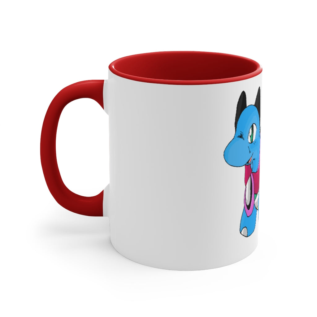 A stylish two-tone Spanx Accent Mug featuring a white exterior with a colored interior, available in red, pink, and black options.