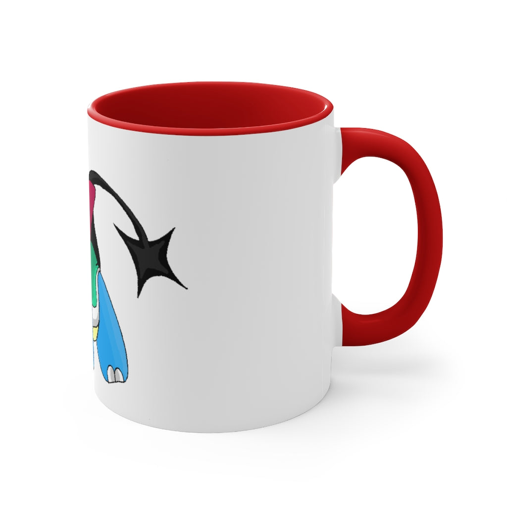 A stylish two-tone Spanx Accent Mug featuring a white exterior with a colored interior, available in red, pink, and black options.