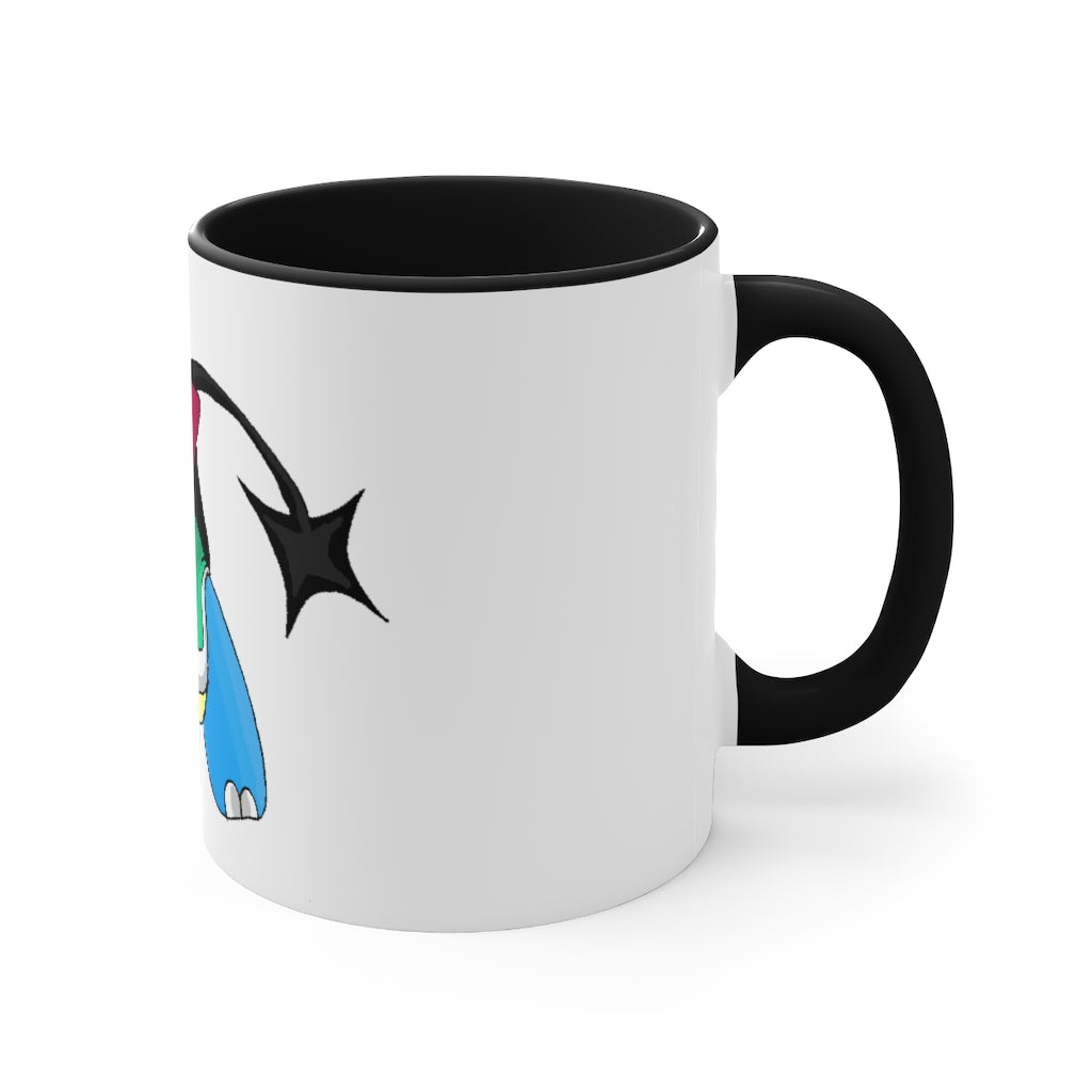 A stylish two-tone Spanx Accent Mug featuring a white exterior with a colored interior, available in red, pink, and black options.