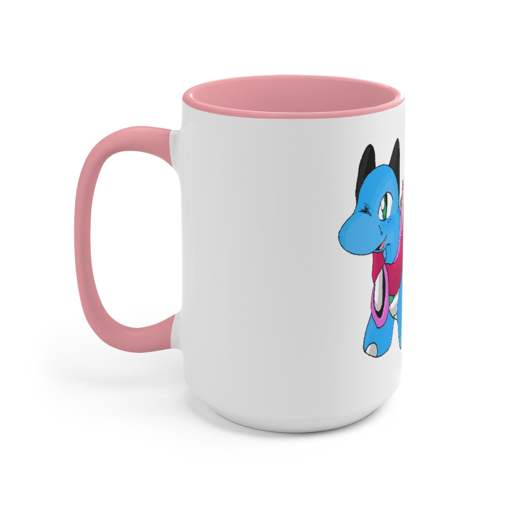 A stylish two-tone Spanx Accent Mug featuring a white exterior with a colored interior, available in red, pink, and black options.