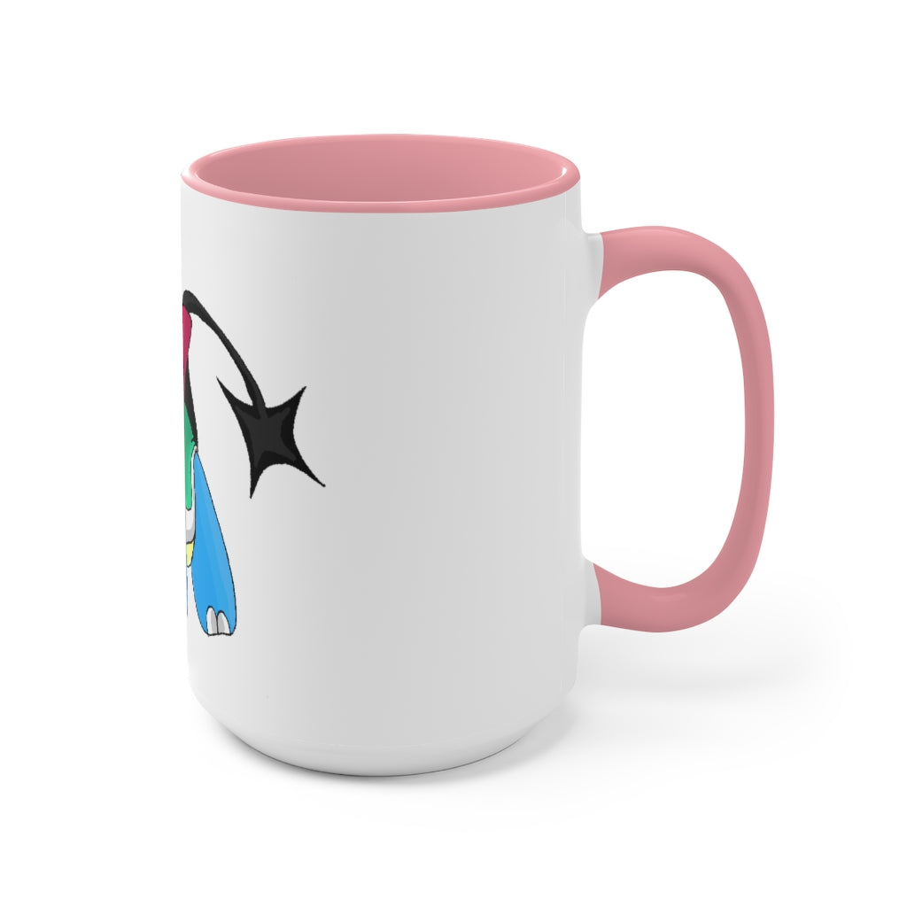 A stylish two-tone Spanx Accent Mug featuring a white exterior with a colored interior, available in red, pink, and black options.