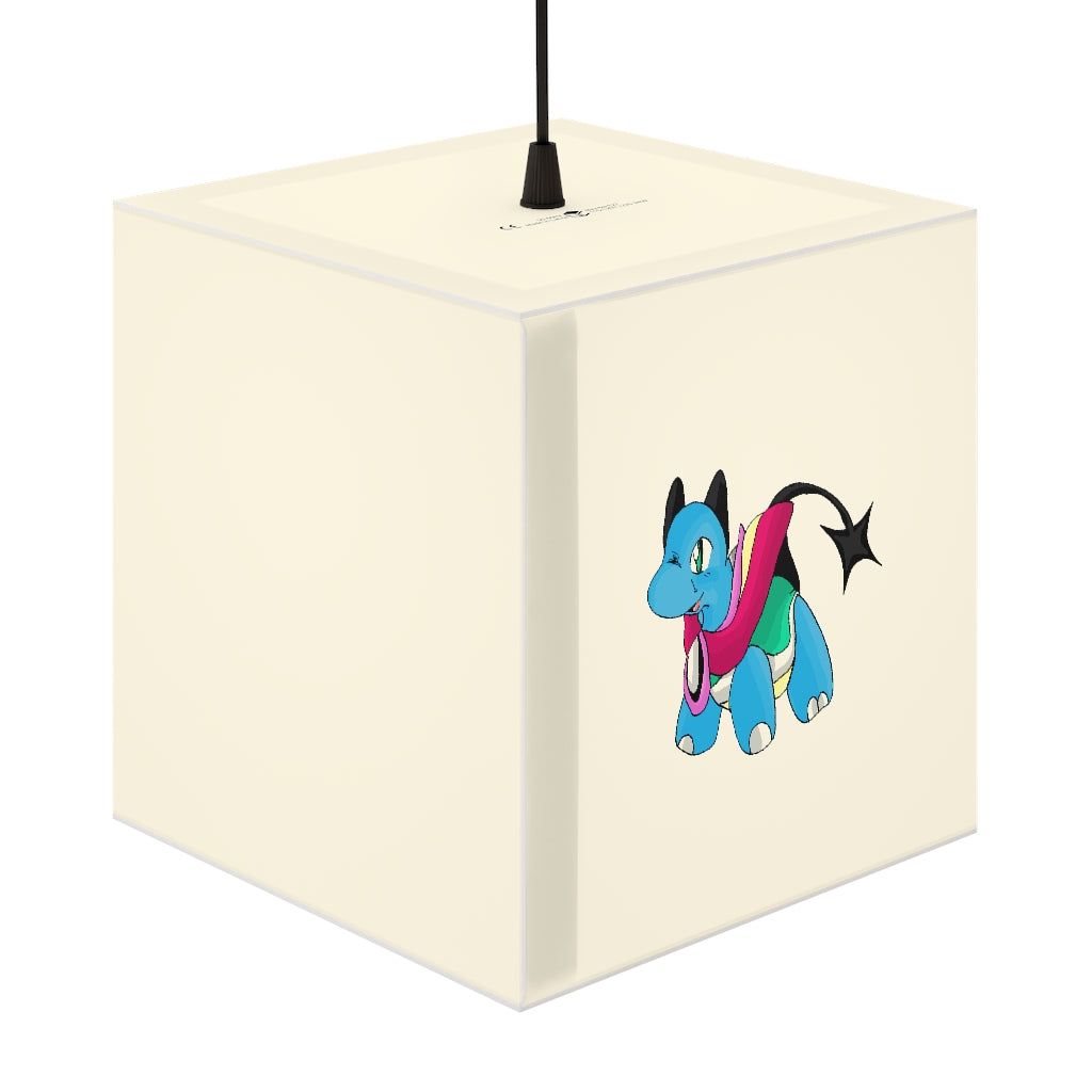 A stylish Spanx Personalized Lamp in a cube shape, showcasing its unique design and lightweight material, perfect for indoor decoration.