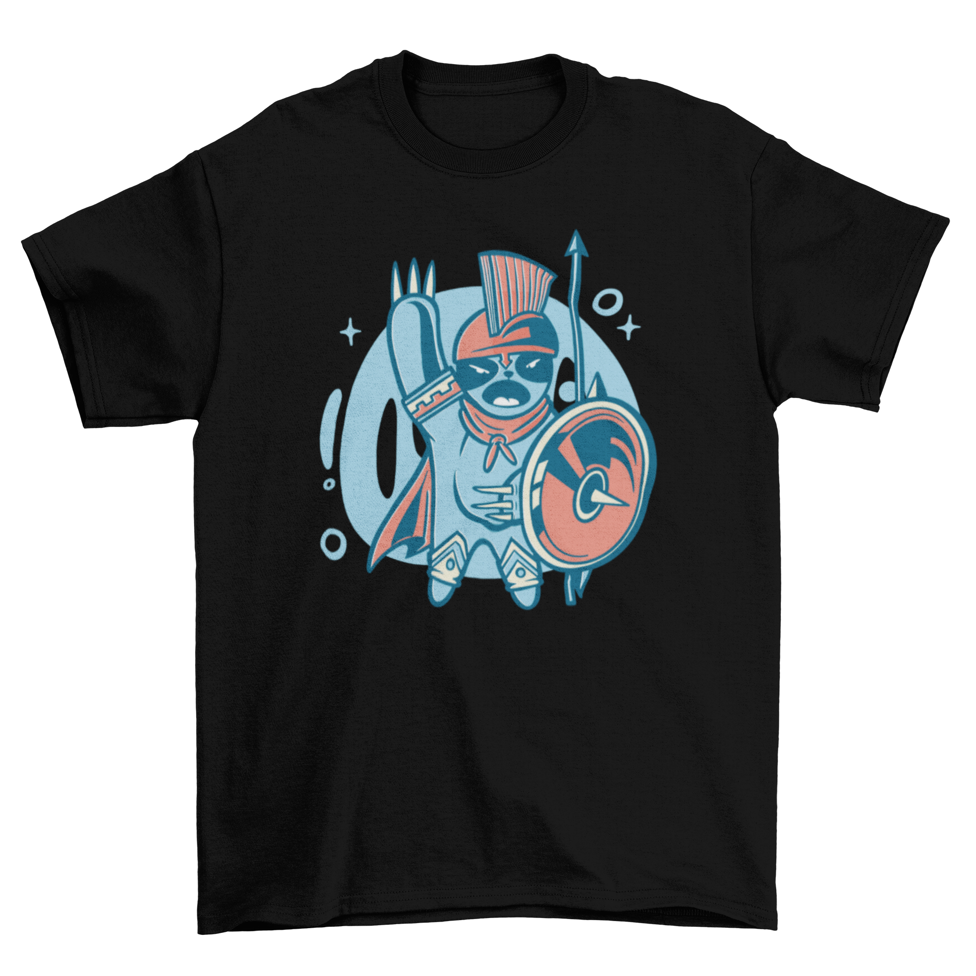 A humorous t-shirt featuring a Spartan sloth warrior design, showcasing a sloth in a Spartan helmet and armor.