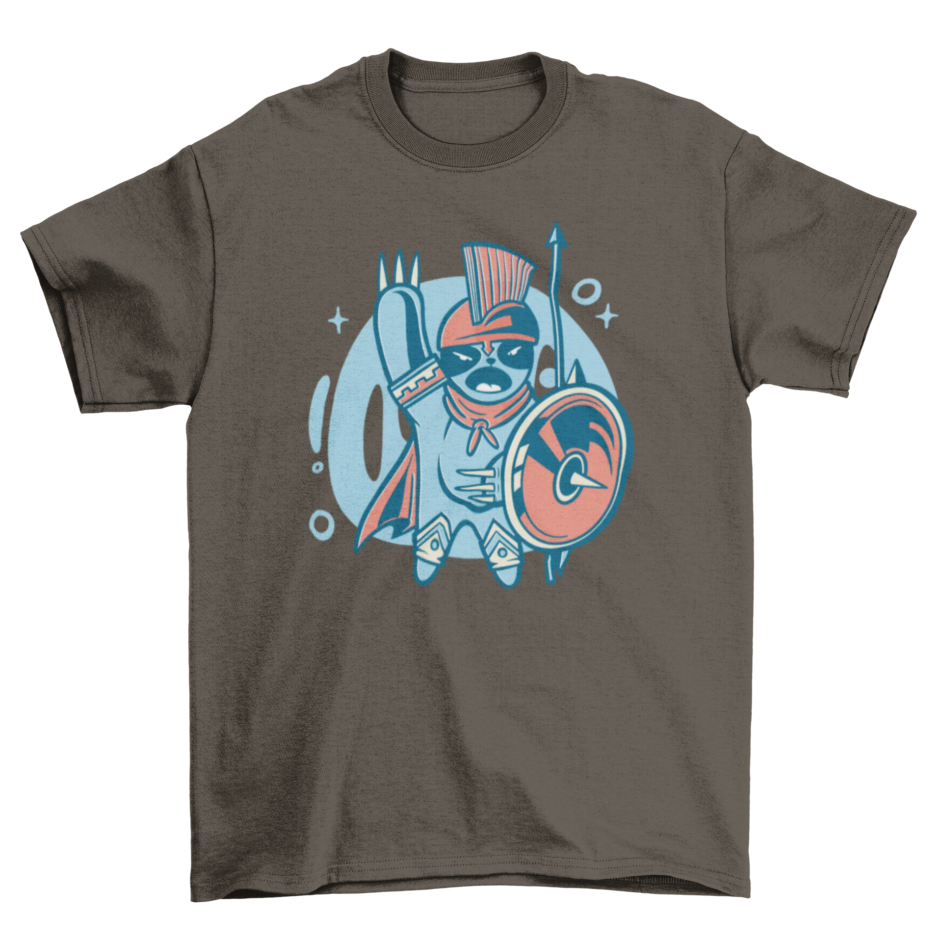 A humorous t-shirt featuring a Spartan sloth warrior design, showcasing a sloth in a Spartan helmet and armor.