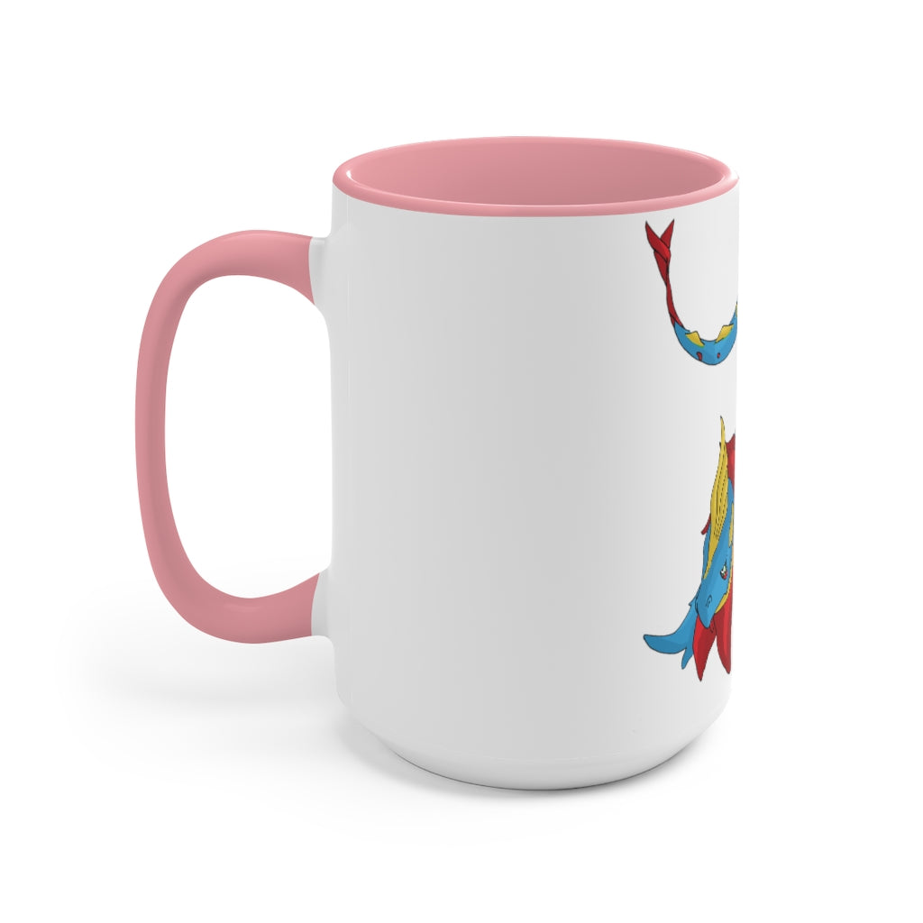 Sphale Accent Mug featuring a white exterior with a vibrant colored interior, showcasing its two-tone design and ergonomic C-handle.