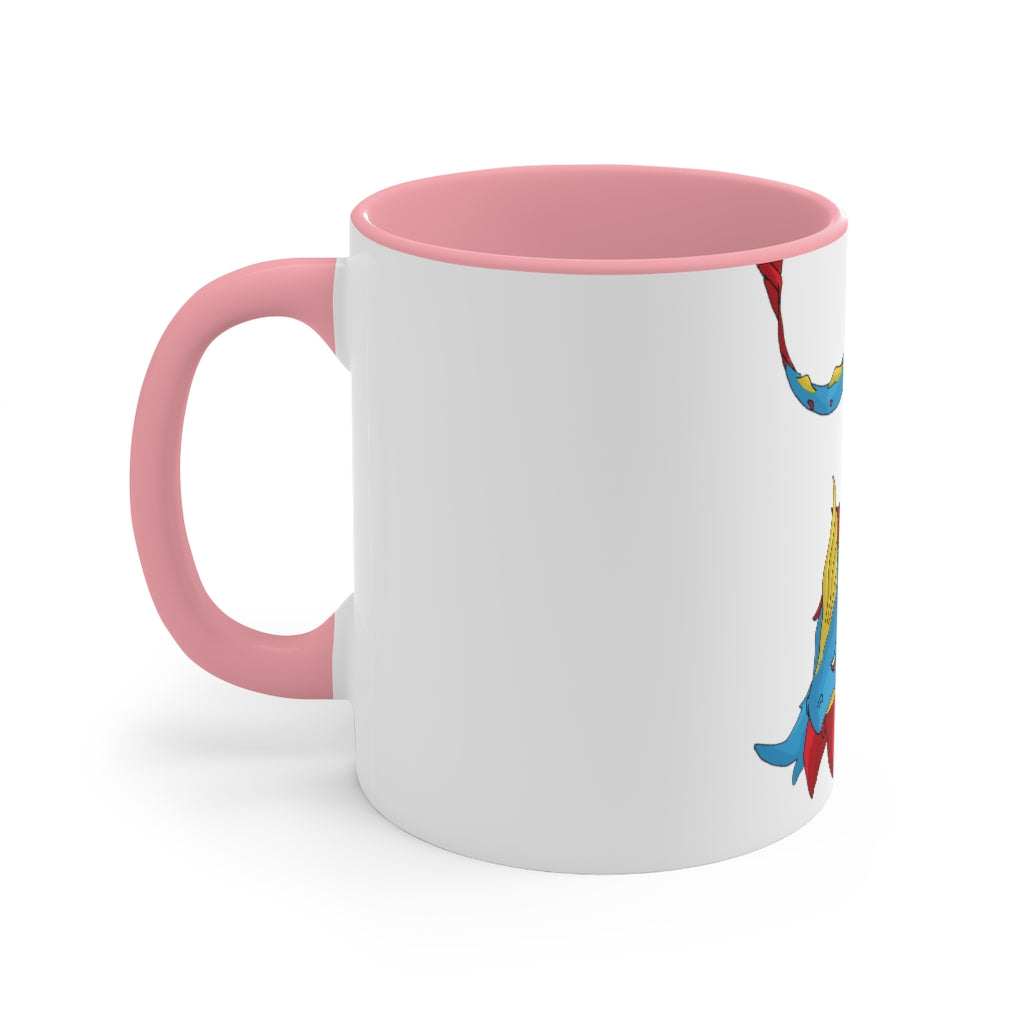 Sphale Accent Mug featuring a white exterior with a vibrant colored interior, showcasing its two-tone design and ergonomic C-handle.