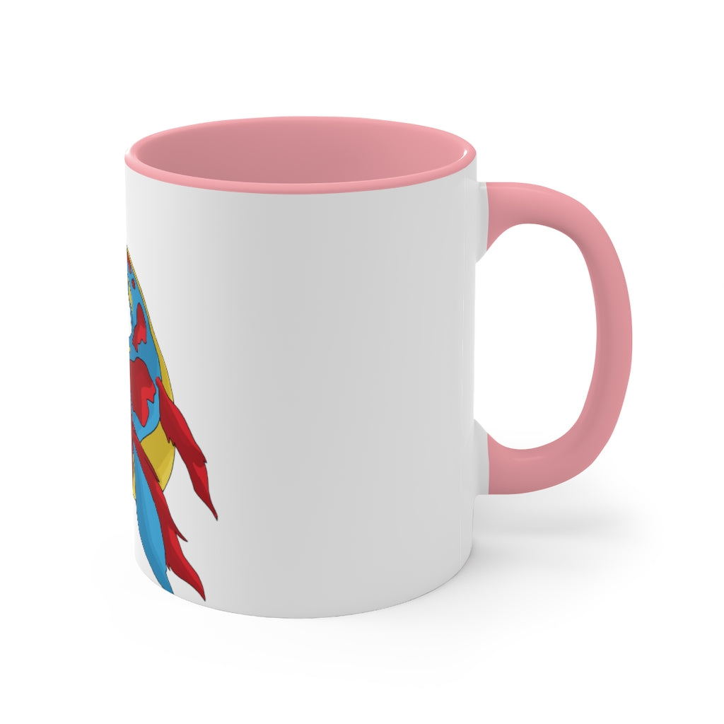 Sphale Accent Mug featuring a white exterior with a vibrant colored interior, showcasing its two-tone design and ergonomic C-handle.