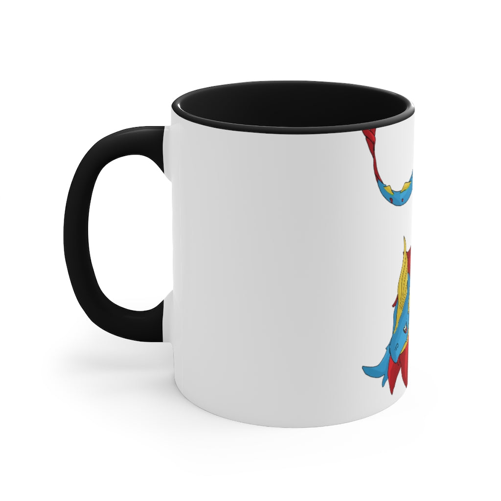 Sphale Accent Mug featuring a white exterior with a vibrant colored interior, showcasing its two-tone design and ergonomic C-handle.