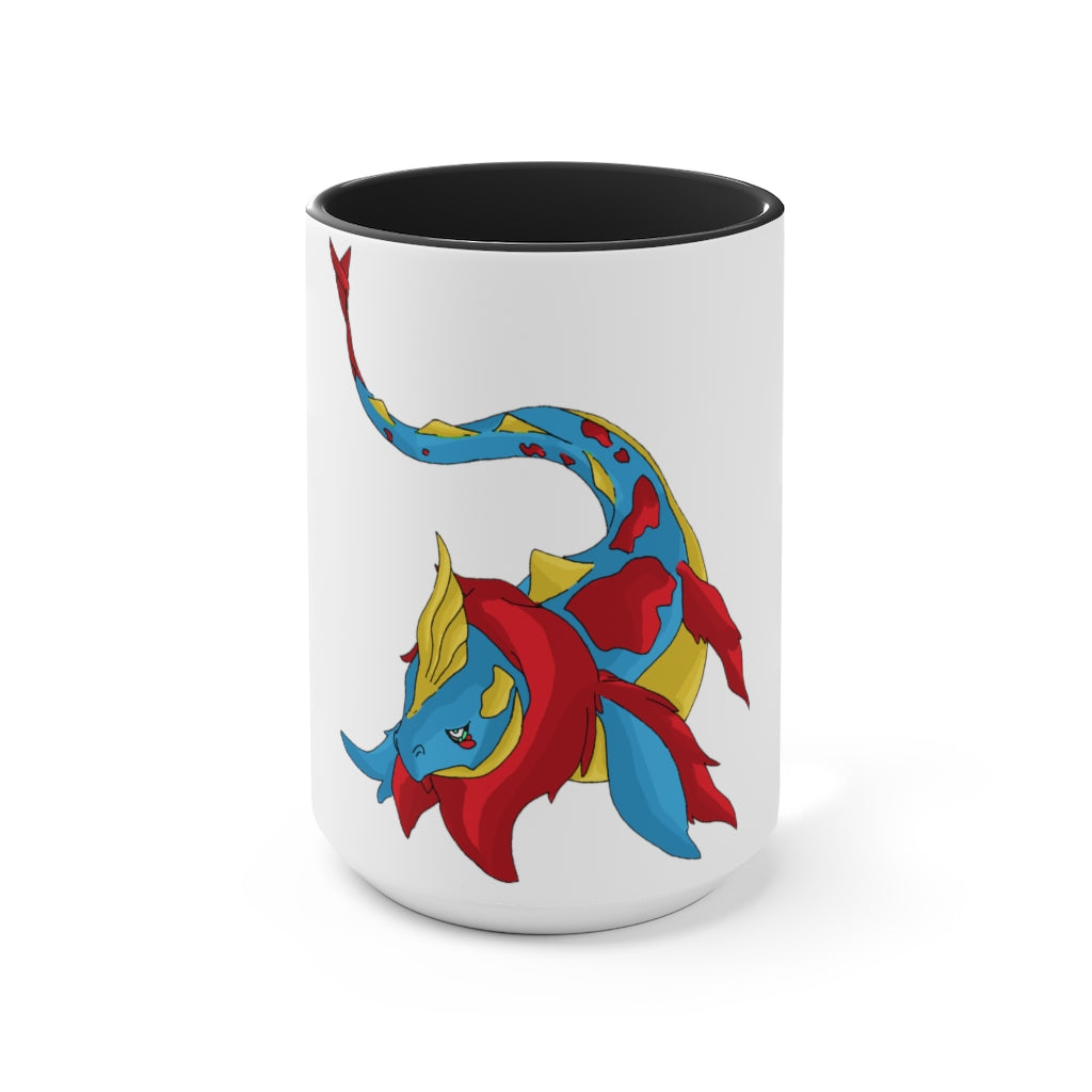 Sphale Accent Mug featuring a white exterior with a vibrant colored interior, showcasing its two-tone design and ergonomic C-handle.