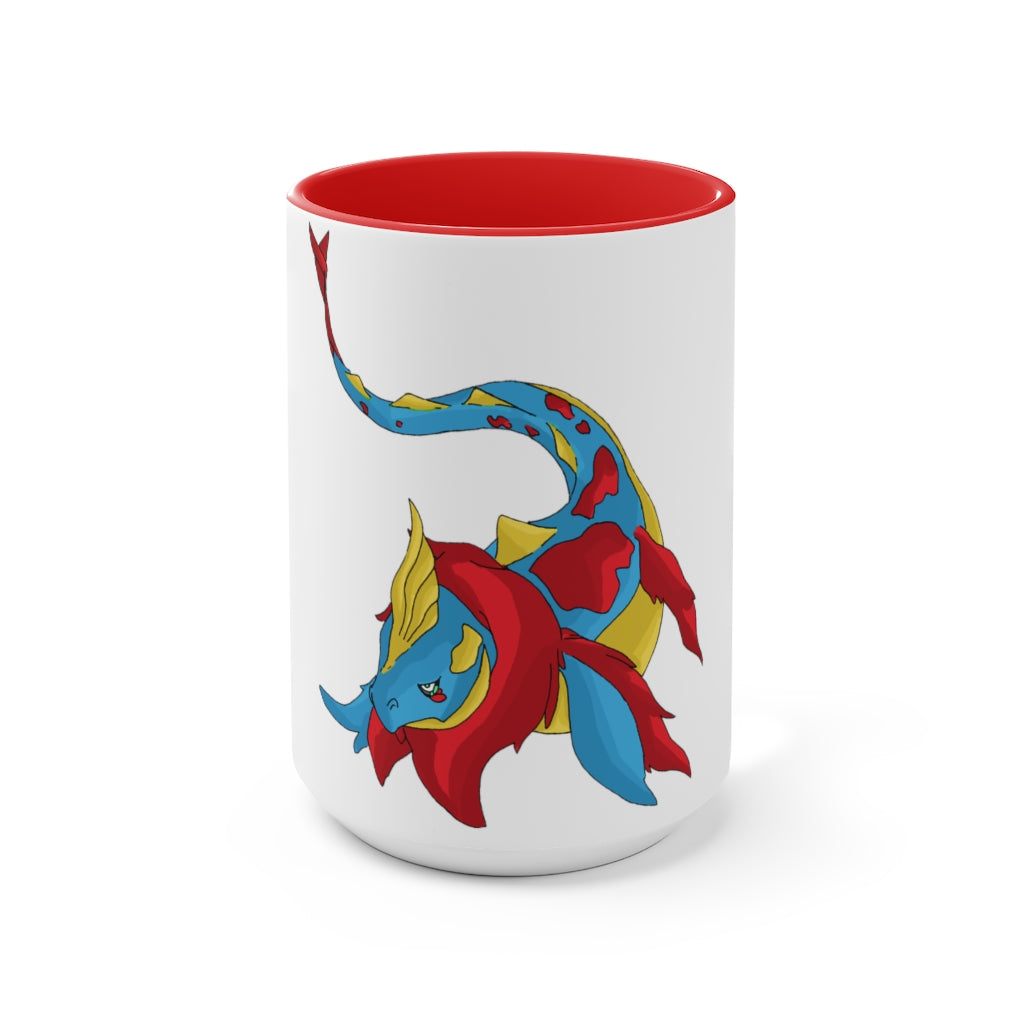 Sphale Accent Mug featuring a white exterior with a vibrant colored interior, showcasing its two-tone design and ergonomic C-handle.