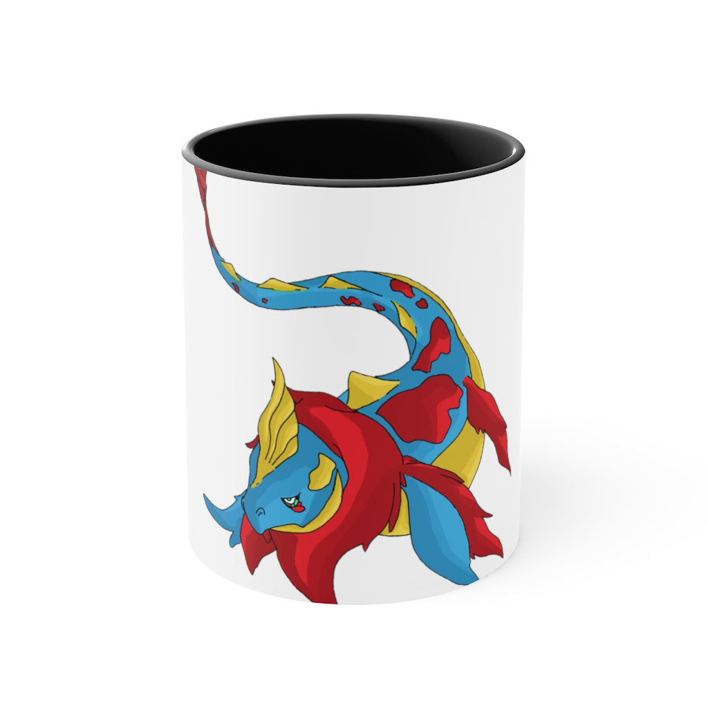 Sphale Accent Mug featuring a white exterior with a vibrant colored interior, showcasing its two-tone design and ergonomic C-handle.