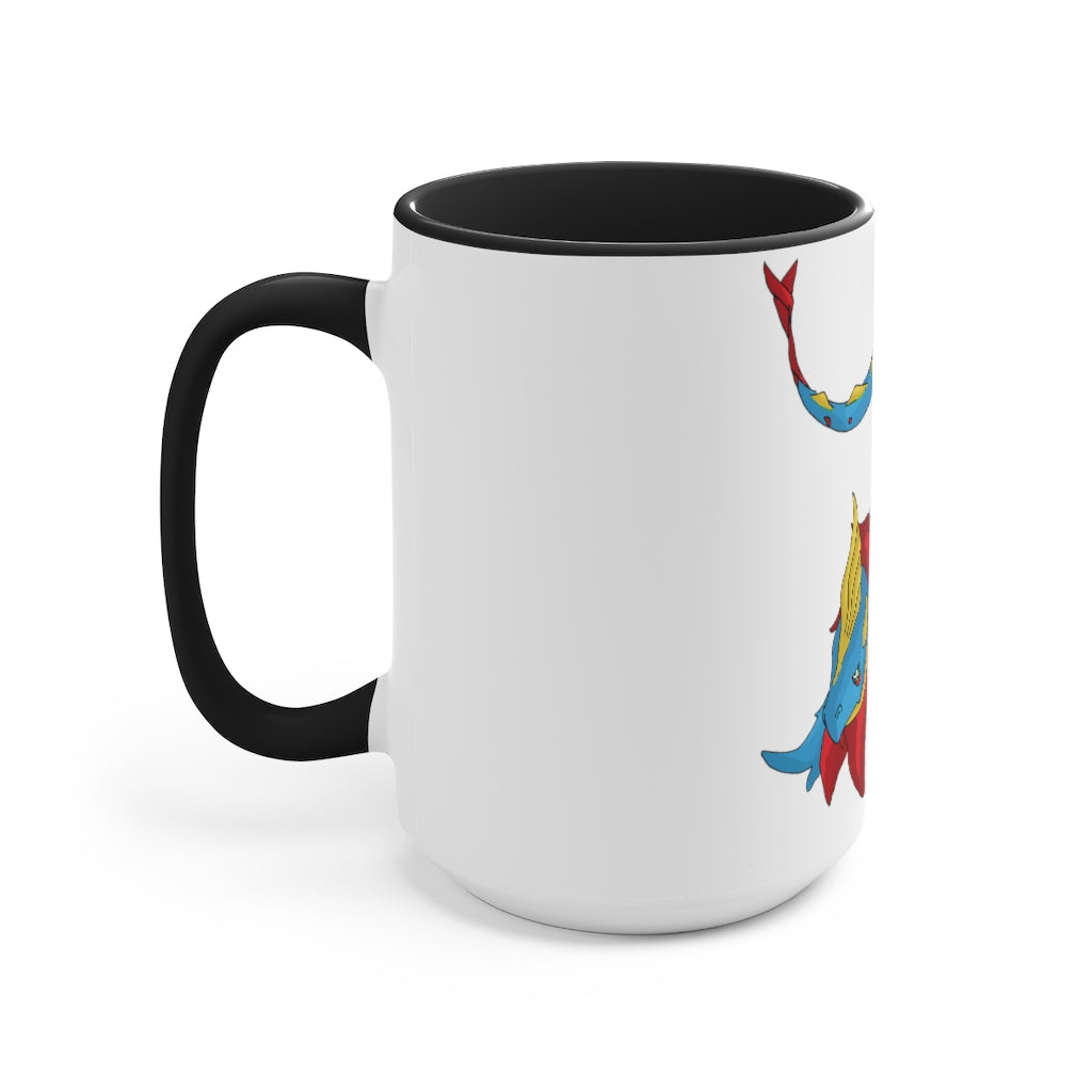 Sphale Accent Mug featuring a white exterior with a vibrant colored interior, showcasing its two-tone design and ergonomic C-handle.