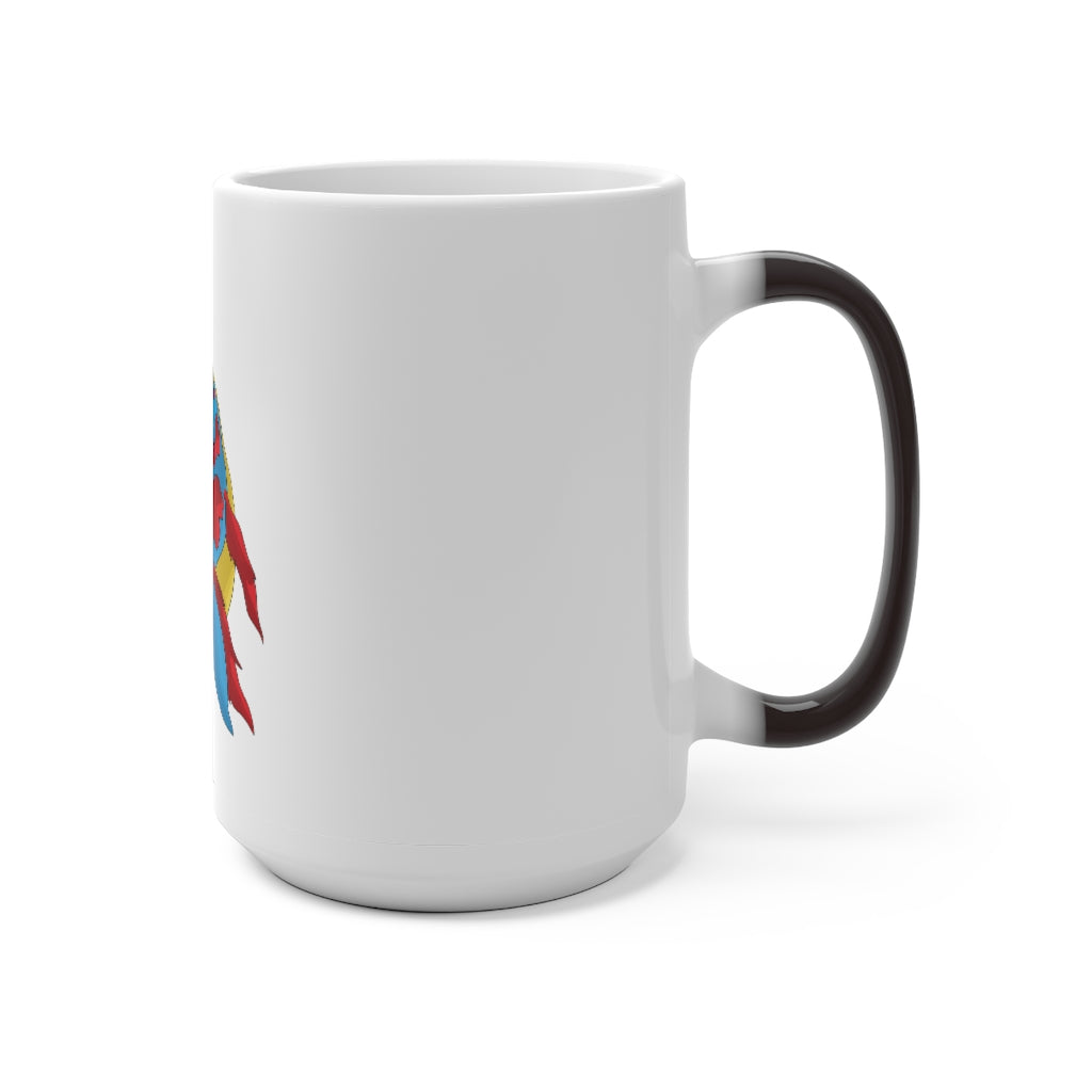 Sphale Color Changing Mug showcasing its vibrant color transformation when filled with hot liquid.