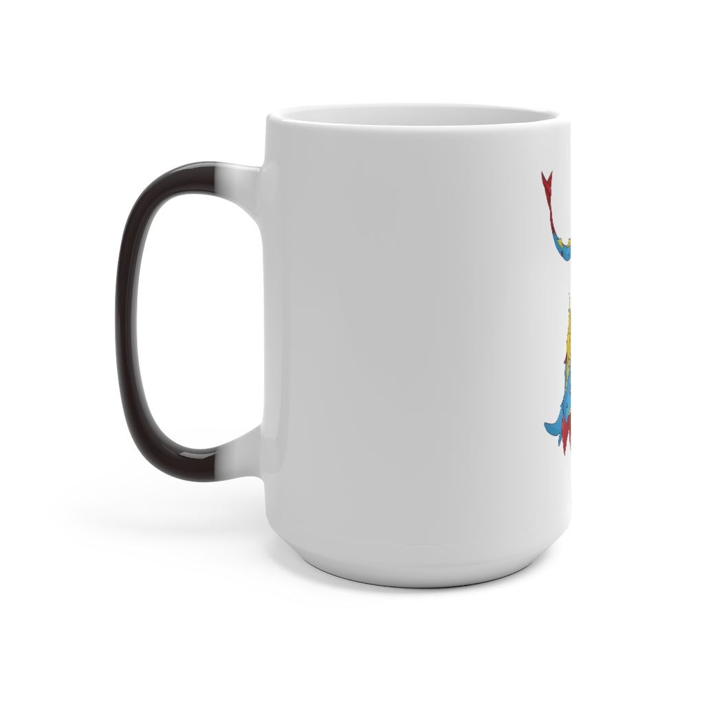 Sphale Color Changing Mug showcasing its vibrant color transformation when filled with hot liquid.