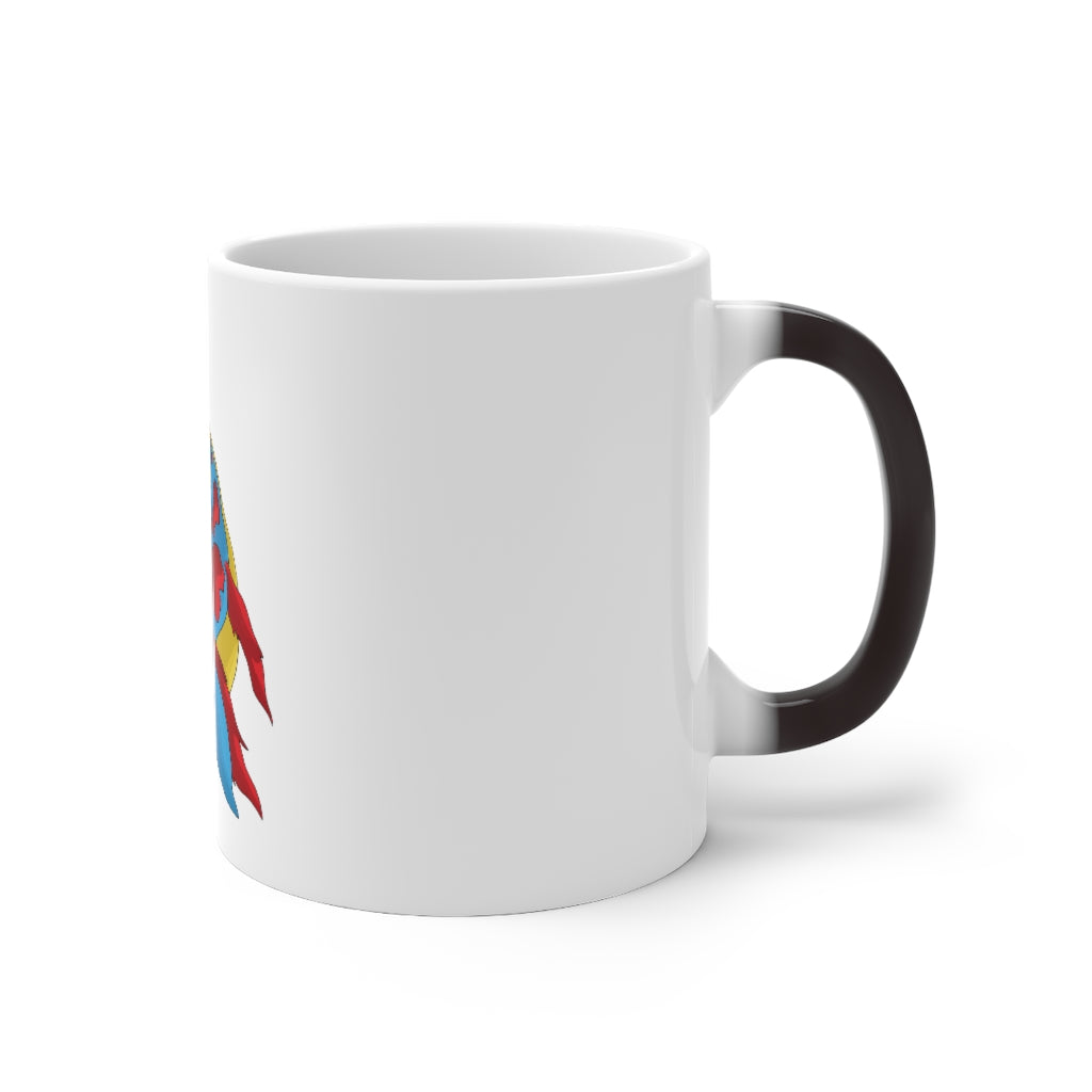 Sphale Color Changing Mug showcasing its vibrant color transformation when filled with hot liquid.