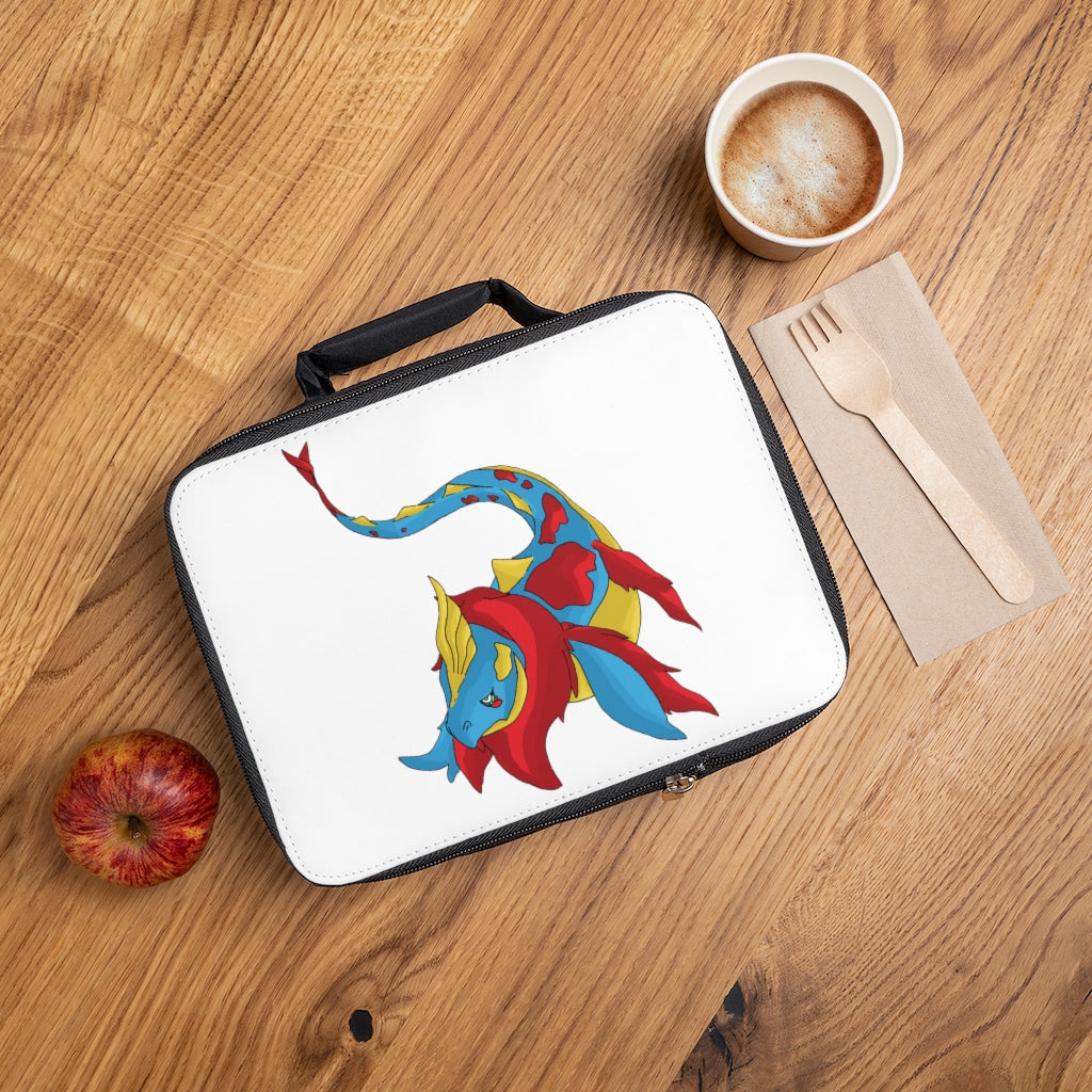 Sphale Lunch Bag featuring a black base and customizable white area, ideal for adults and kids.