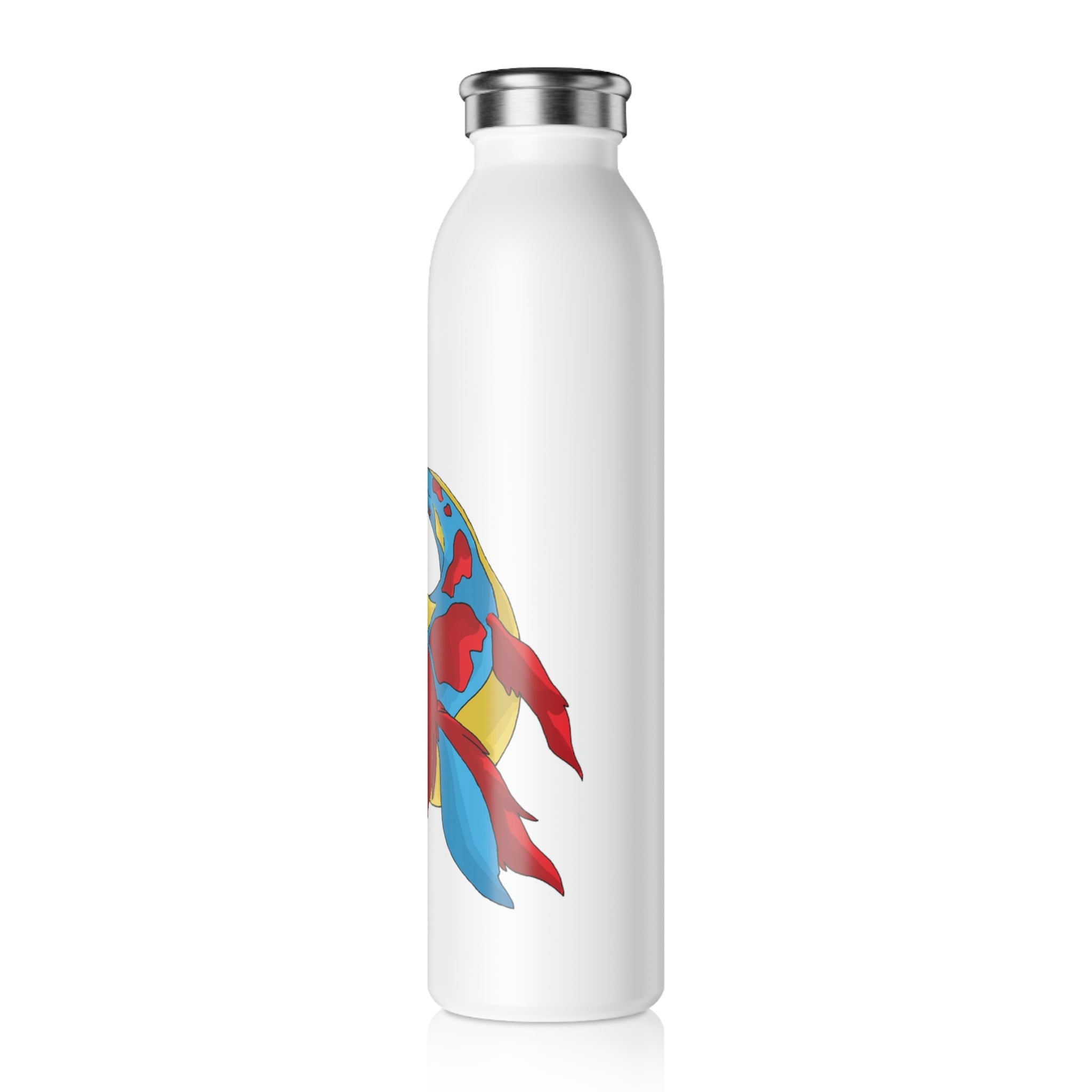 Sphale Slim Water Bottle with matte finish and stylish lid, showcasing customizable design options.