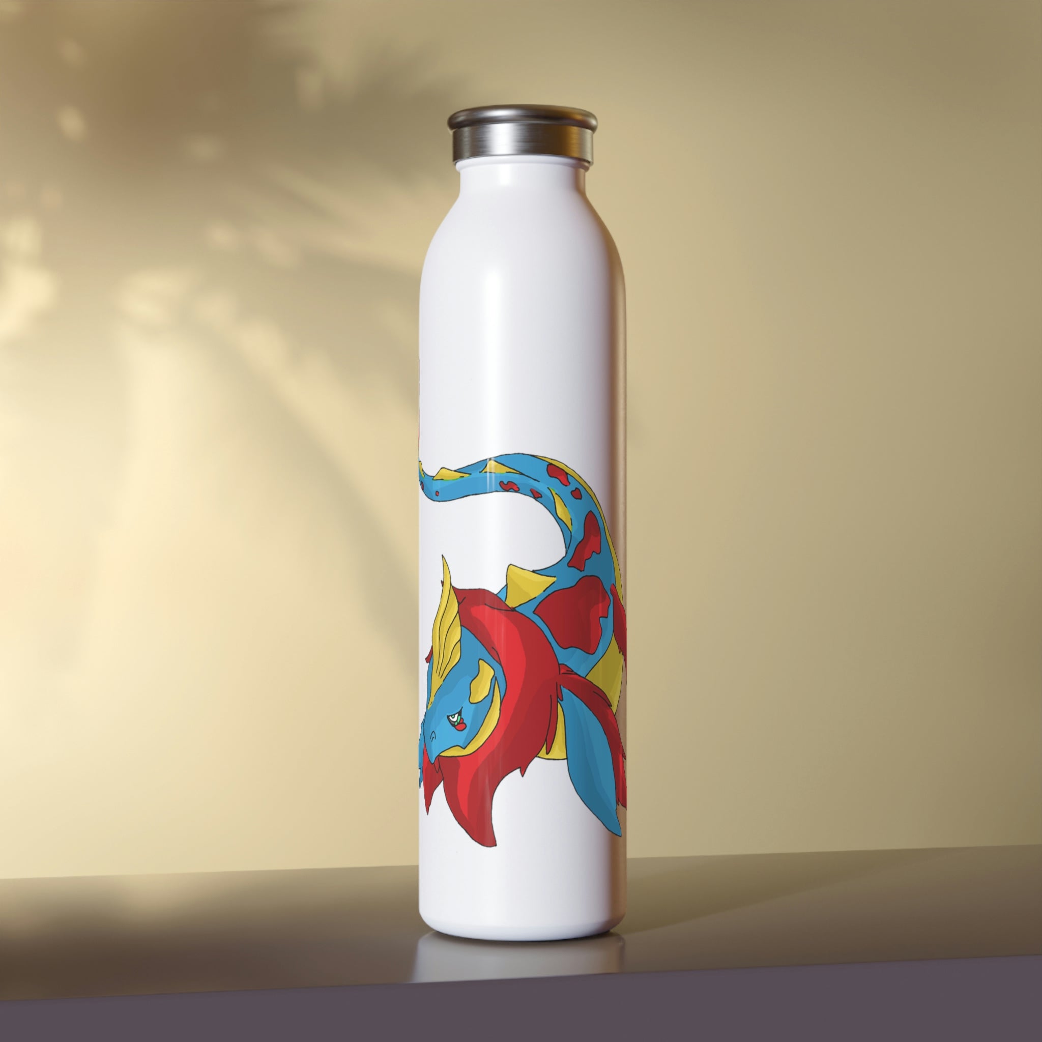 Sphale Slim Water Bottle with matte finish and stylish lid, showcasing customizable design options.