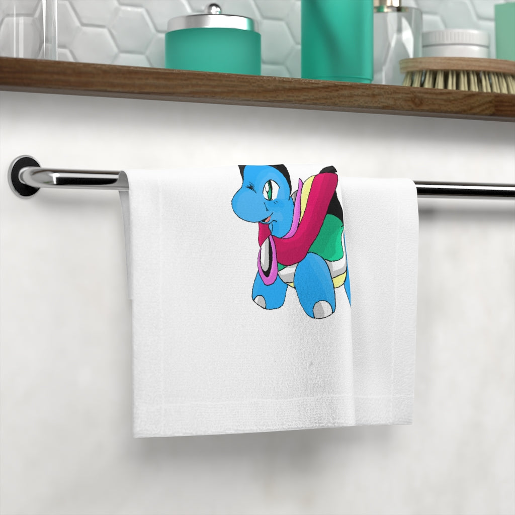 A customizable Sphanx Face Towel featuring a soft polyester front for printing and a plush cotton back, measuring 13x13 inches.