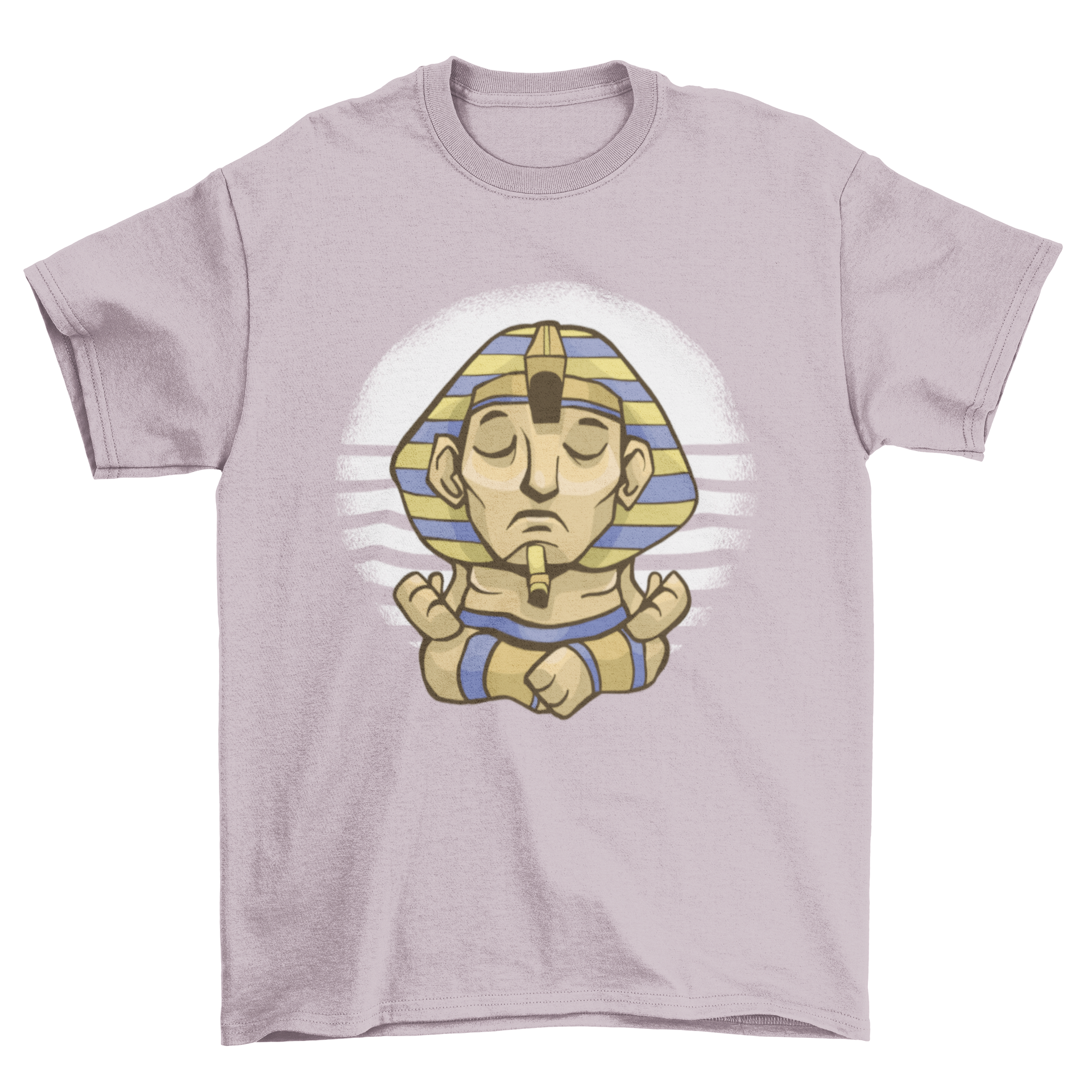 Sphynx Yoga T-Shirt featuring an Egyptian sphynx illustration in a yoga pose, perfect for yoga enthusiasts.