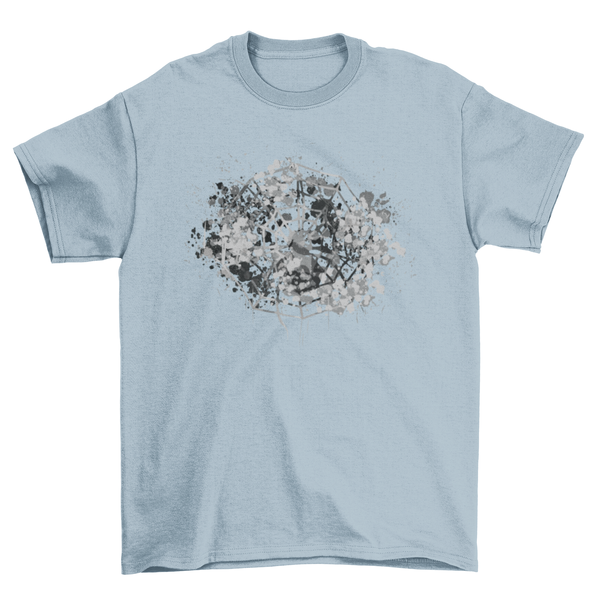 Spider Web Halloween T-shirt featuring a grungy watercolor spider web design with colorful paint splashes.