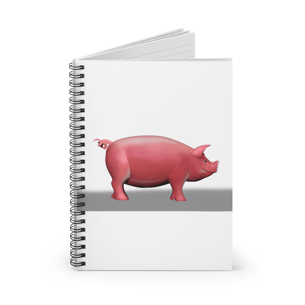 Spiral notebook with ruled line pages and a printed cover, ideal for notes and lists.