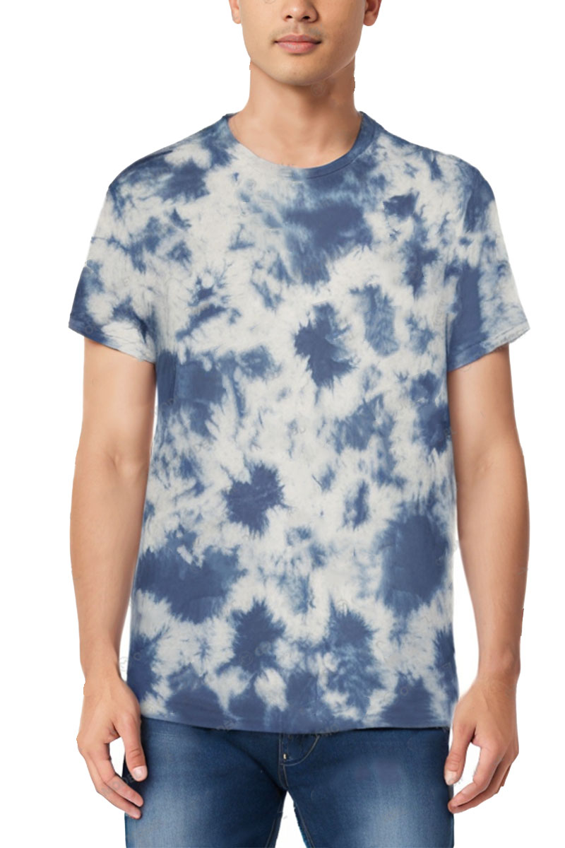 A vibrant Splotch Tye Dye T-shirt made of 100% cotton, featuring a round neck and straight hem.