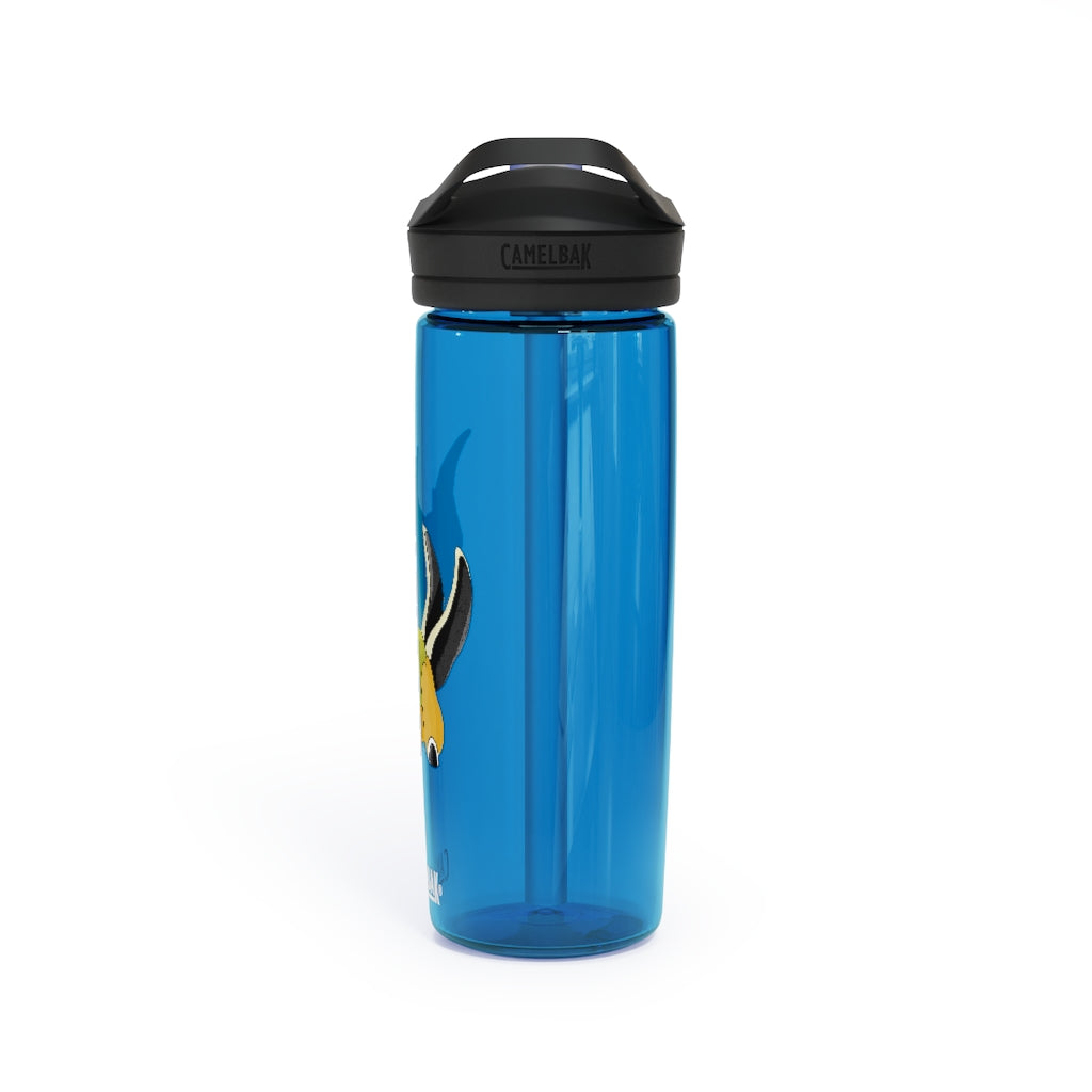 Spore CamelBak Eddy® Water Bottle in 20oz and 25oz sizes, showcasing its durable Tritan™ material and spill-proof biting valve.