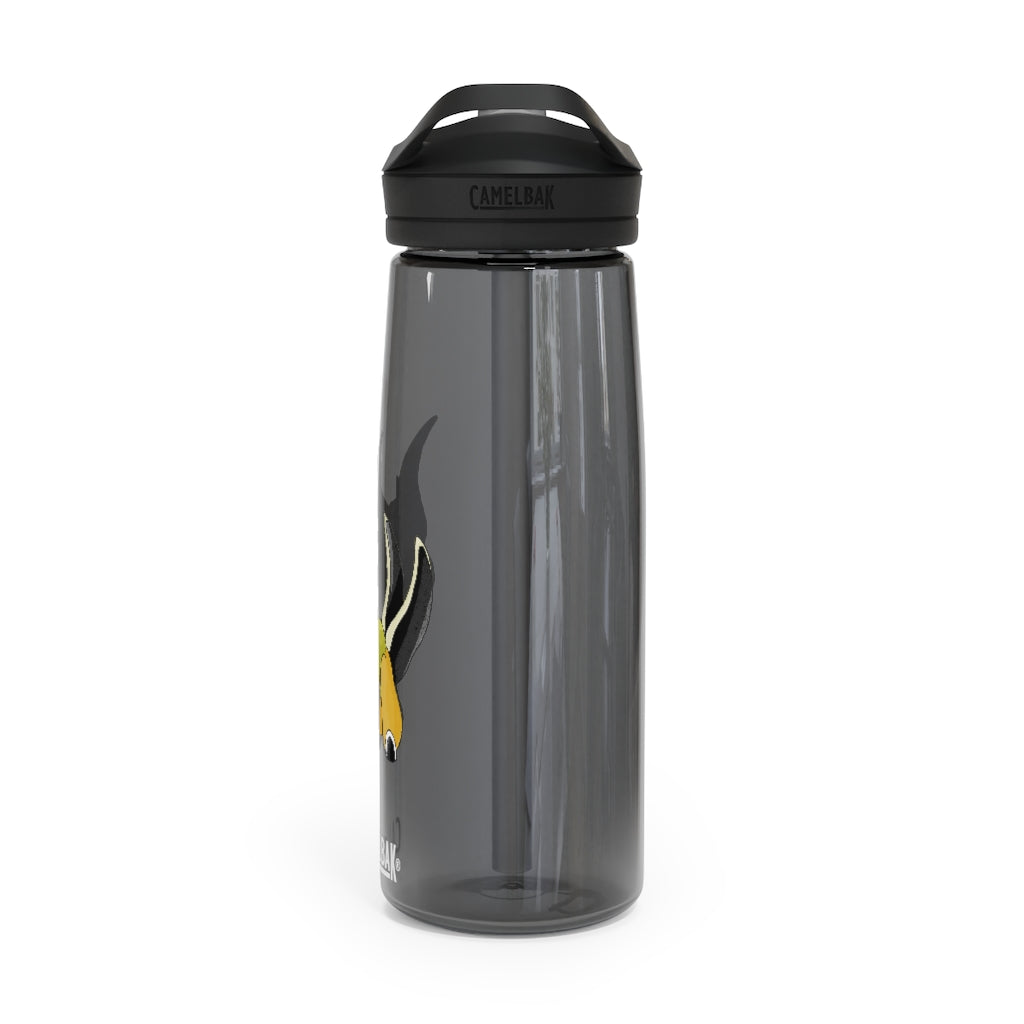 Spore CamelBak Eddy® Water Bottle in 20oz and 25oz sizes, showcasing its durable Tritan™ material and spill-proof biting valve.