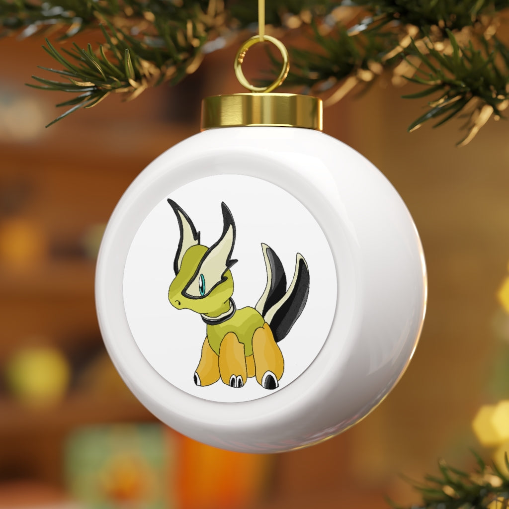 A beautifully crafted 3-inch Spore Christmas Ball Ornament with a glossy finish and gold ribbon, featuring a vintage style and custom design.