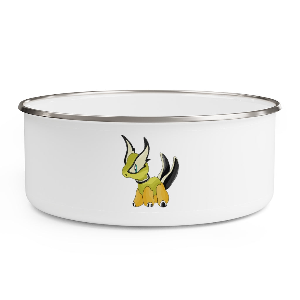 Spore Enamel Bowl featuring a stylish design, translucent lid, and anti-slip backing, available in three sizes.