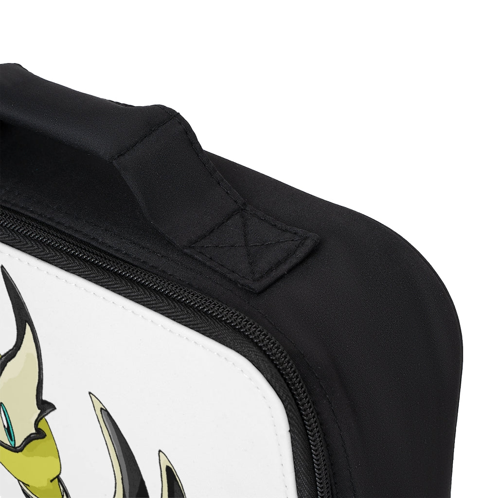 Spore Lunch Bag featuring a black base and customizable white area, ideal for adults and kids.