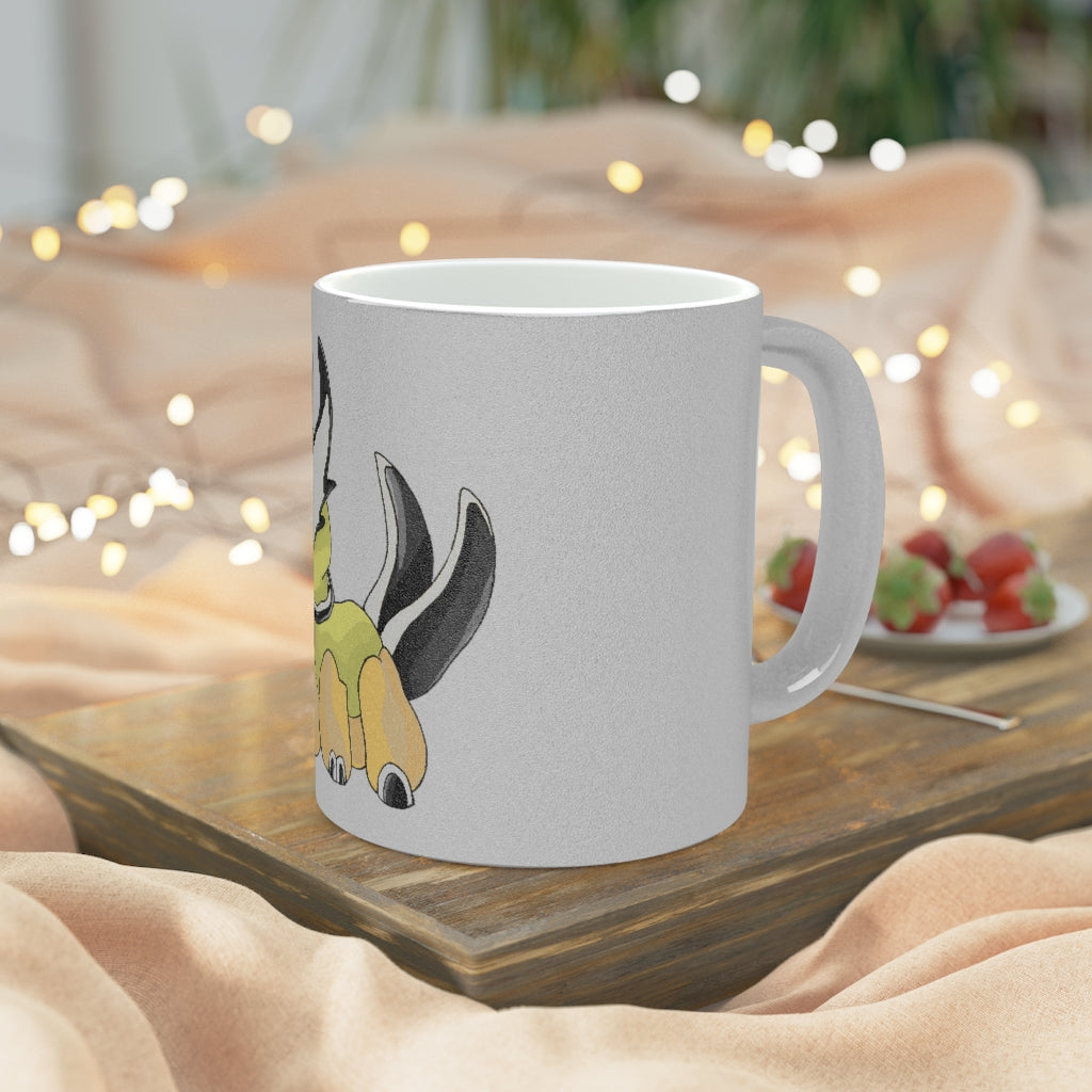 Spore Metallic Mug in Silver and Gold finishes, showcasing personalized designs and a comfortable C-handle.