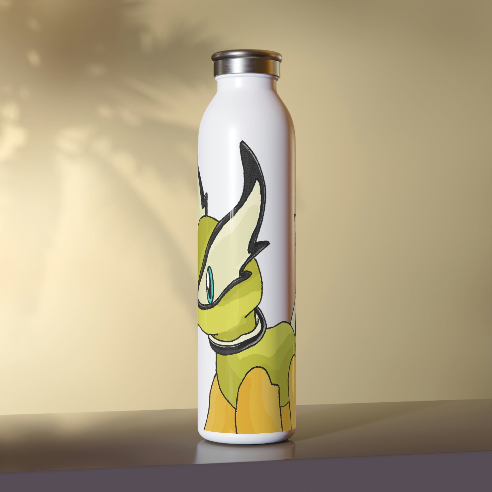 Spore Slim Water Bottle in matte finish with silver cap, showcasing customizable design options.