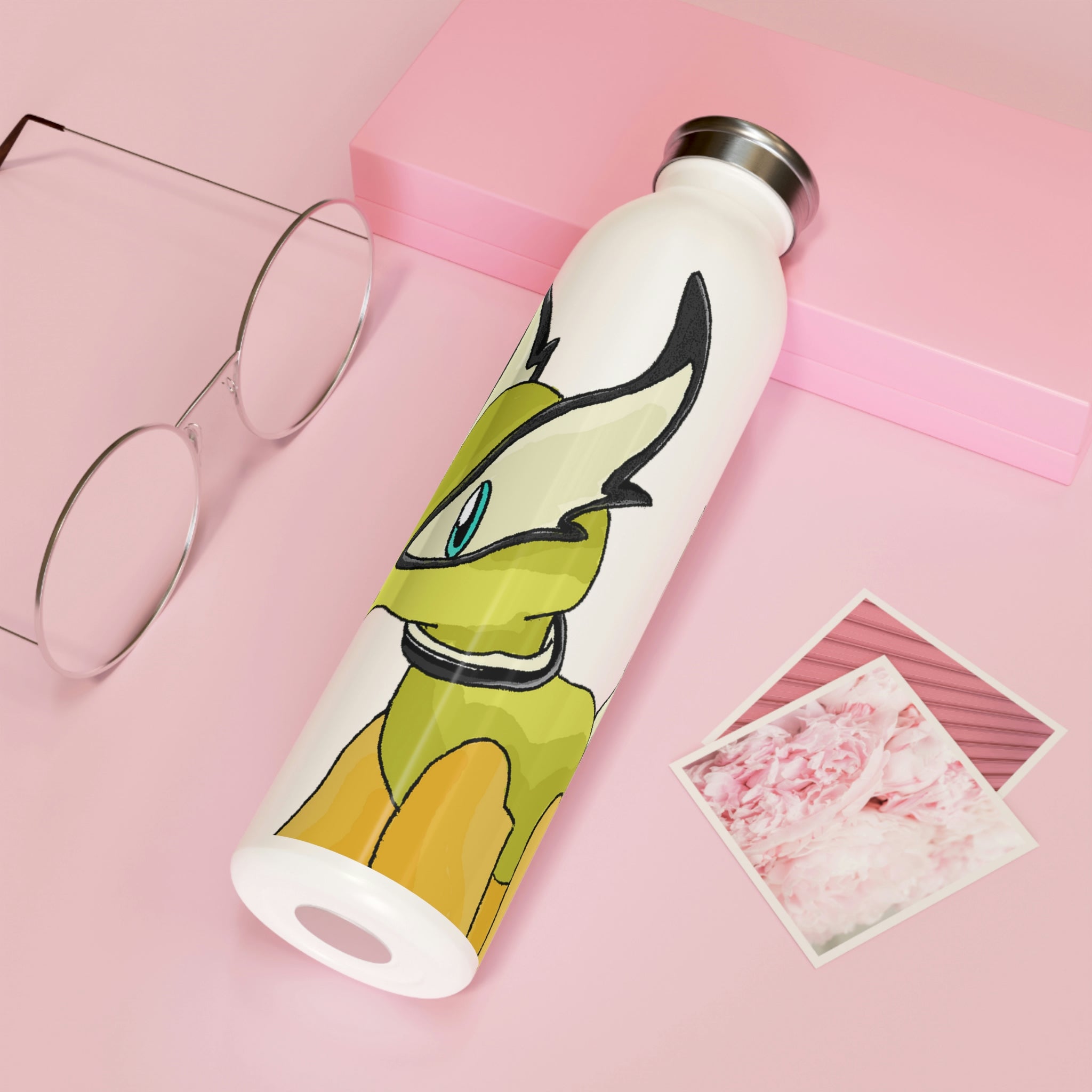 Spore Slim Water Bottle in matte finish with silver cap, showcasing customizable design options.