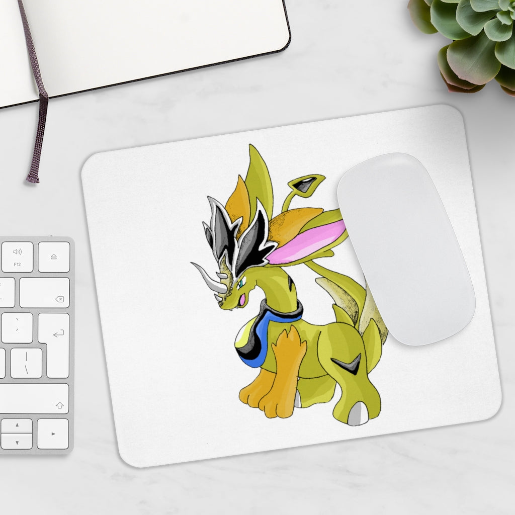 Sporecheila Mouse Pad featuring a vibrant full print design on a smooth Neoprene surface, ideal for enhancing desk aesthetics.