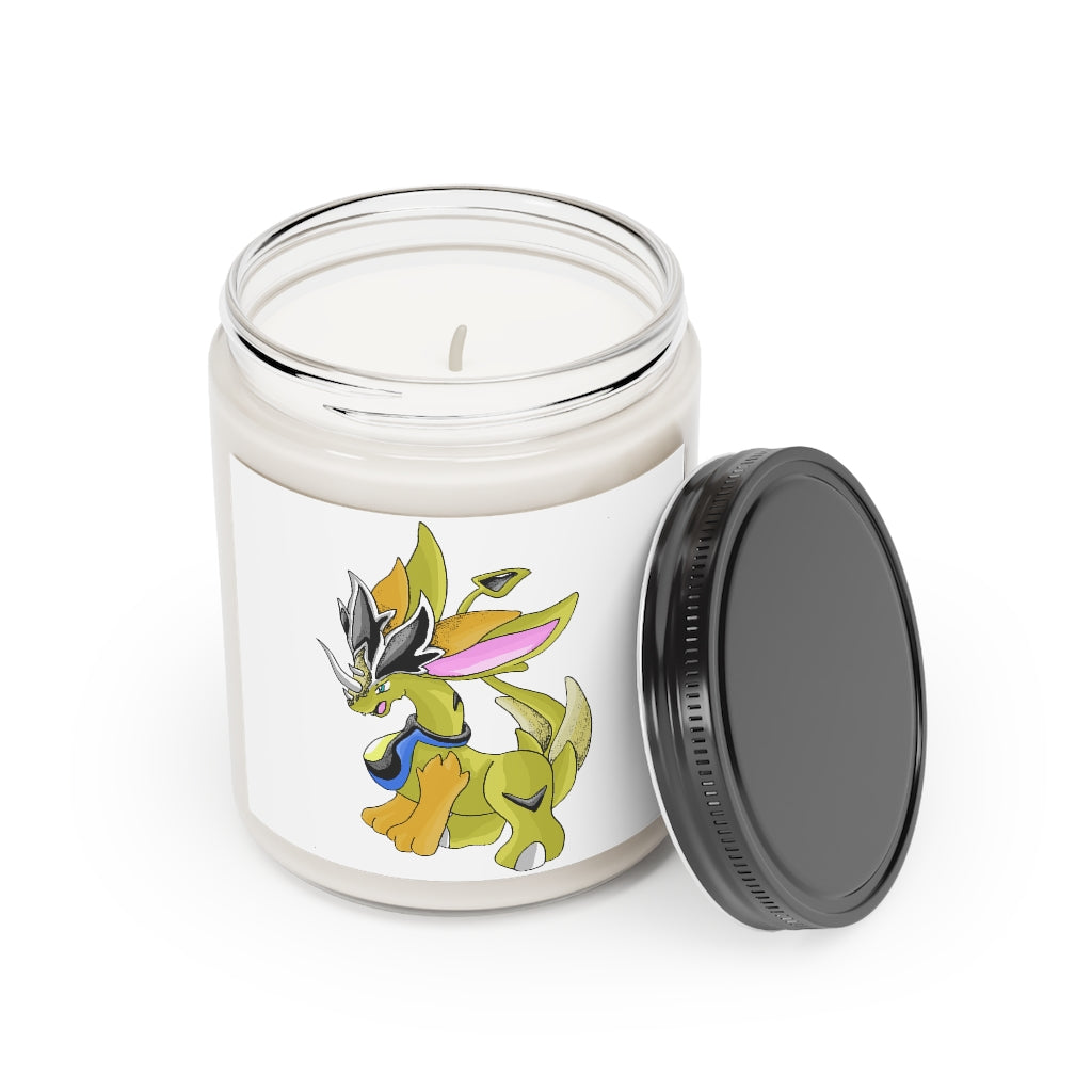 Sporecheila Scented Candle in a glass container, featuring Cinnamon Stick and Vanilla fragrances, hand-poured with vegan soy coconut wax.