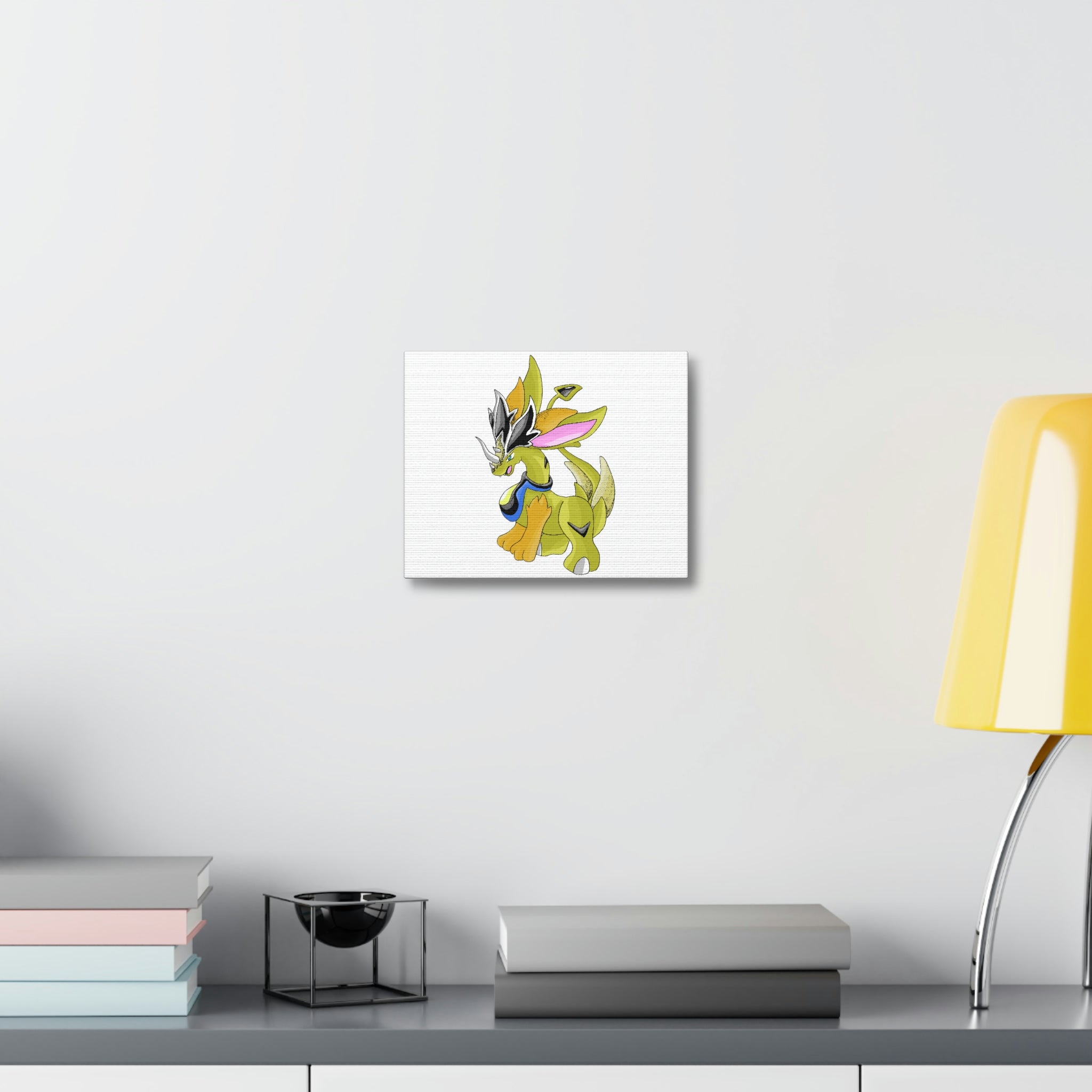 Sporecheila Stretched Canvas featuring vibrant artwork on a wooden frame, ideal for indoor decoration.