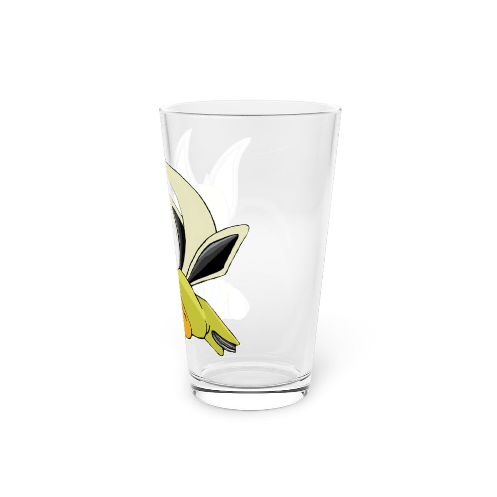 Sporela Pint Glass, 16oz, clear glass with custom design options, perfect for beverages.