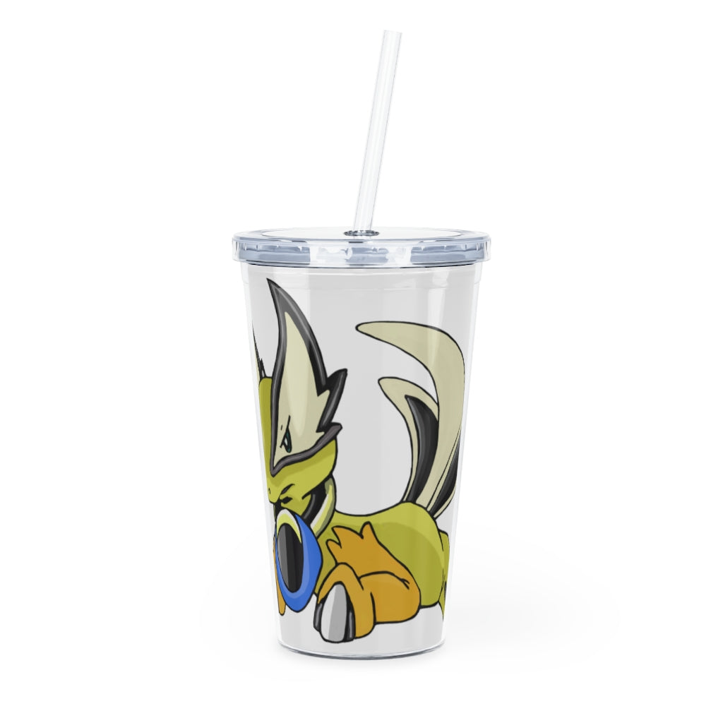 Sporela Plastic Tumbler with Straw featuring a customizable design and double wall insulation, perfect for drinks at events.