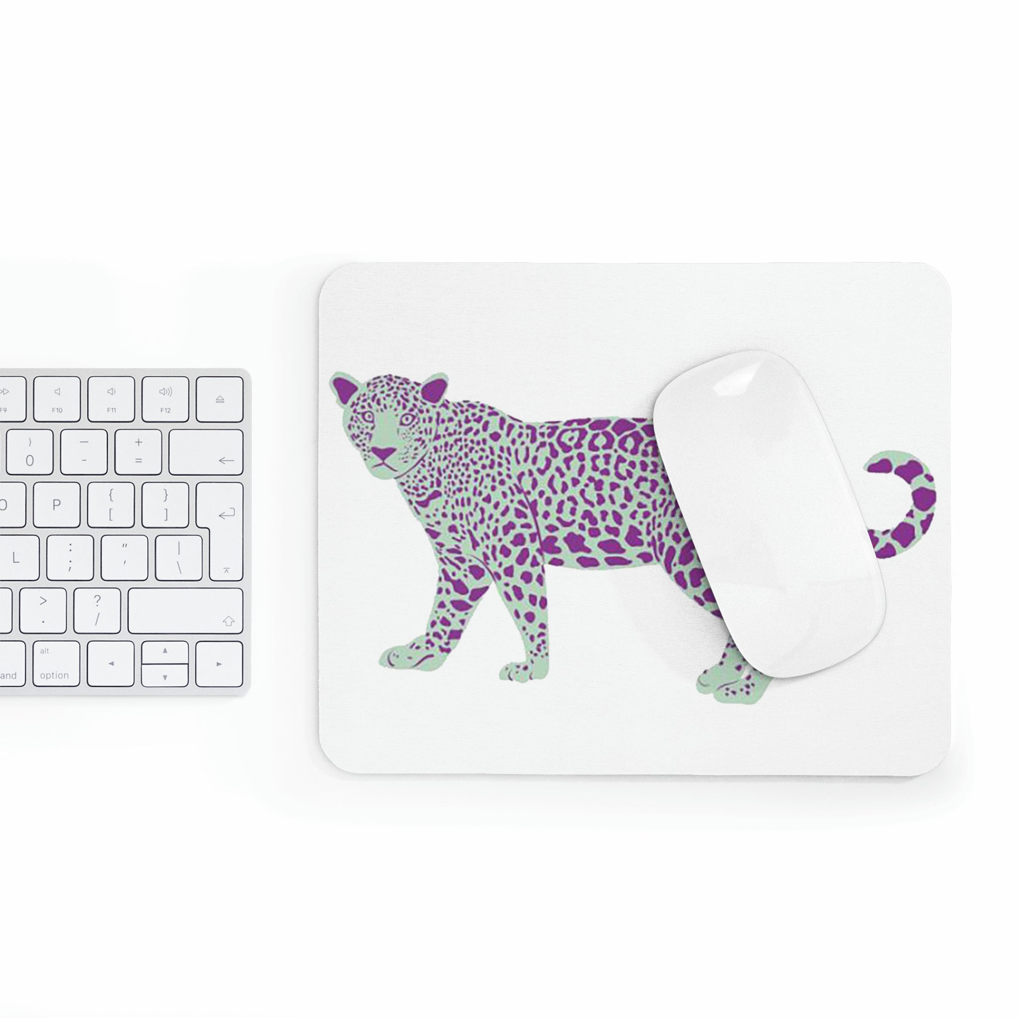 Spotted Leopard Mouse Pad featuring a unique leopard print design with a non-slip rubber base, perfect for enhancing any workspace.