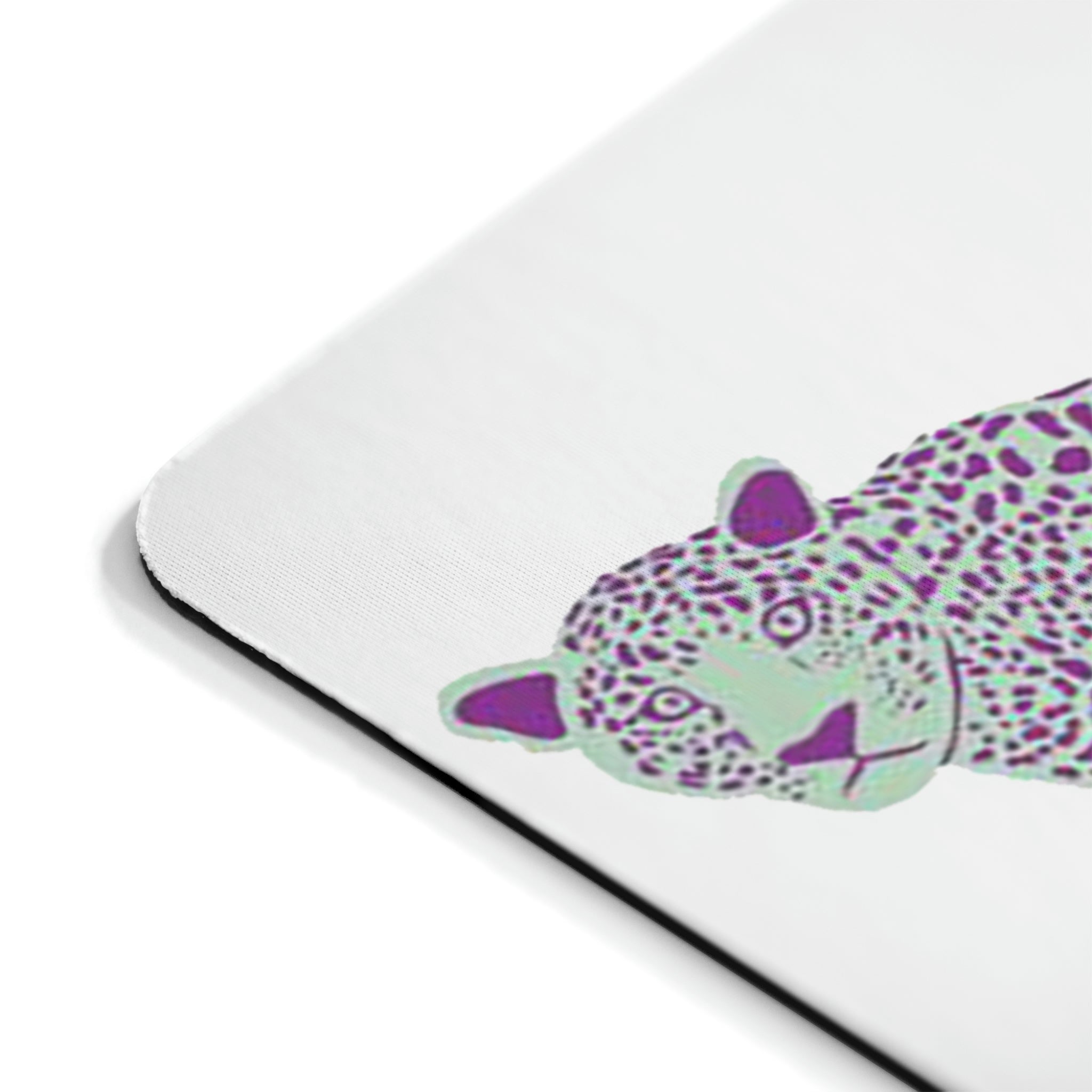 Spotted Leopard Mouse Pad featuring a unique leopard print design with a non-slip rubber base, perfect for enhancing any workspace.