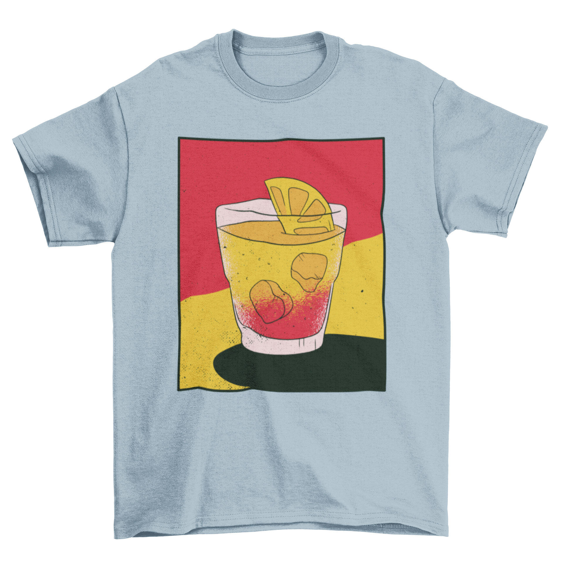 A stylish t-shirt featuring a colorful illustration of a Spritz drink, perfect for casual wear.