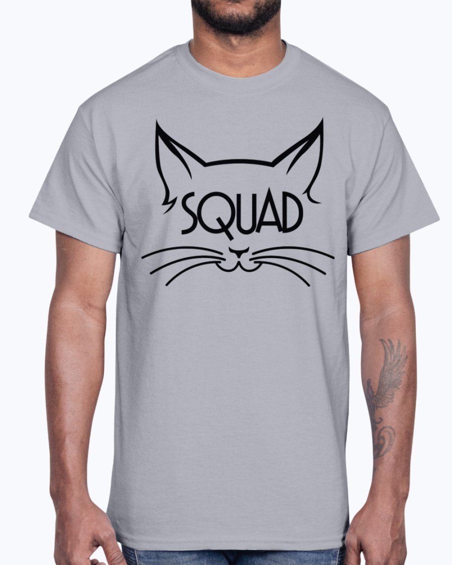 Squad Bridal and Wedding Cotton Tee displayed on a hanger, showcasing its unisex design and soft fabric.