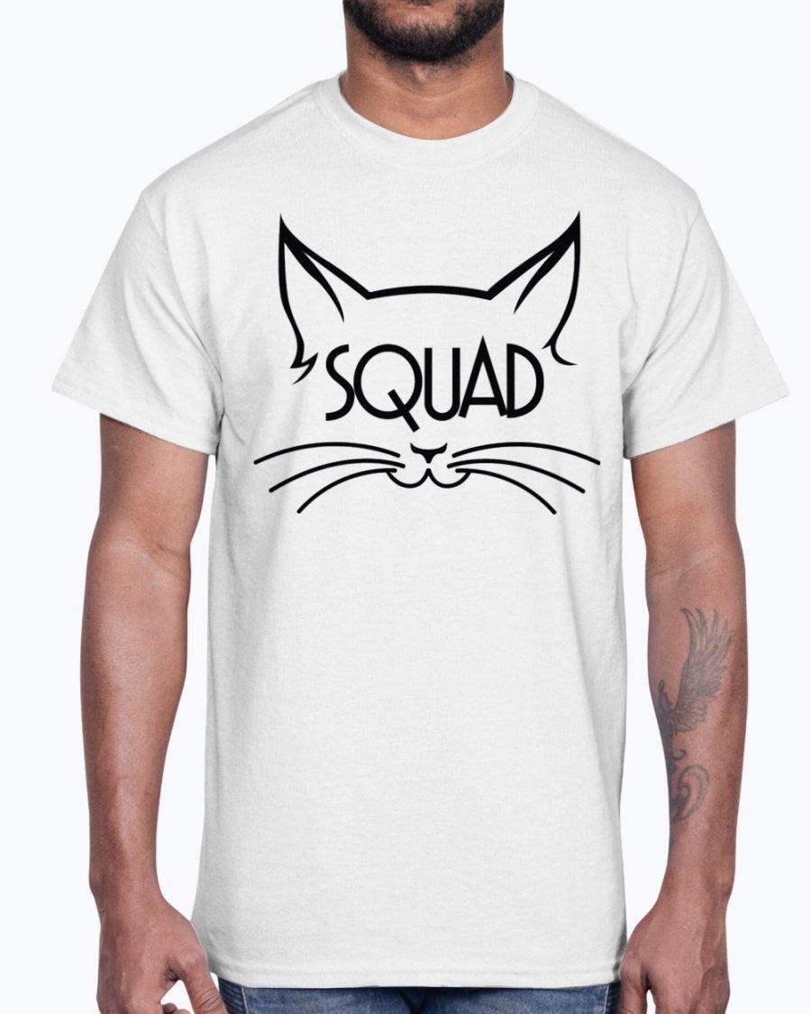 Squad Bridal and Wedding Cotton Tee displayed on a hanger, showcasing its unisex design and soft fabric.